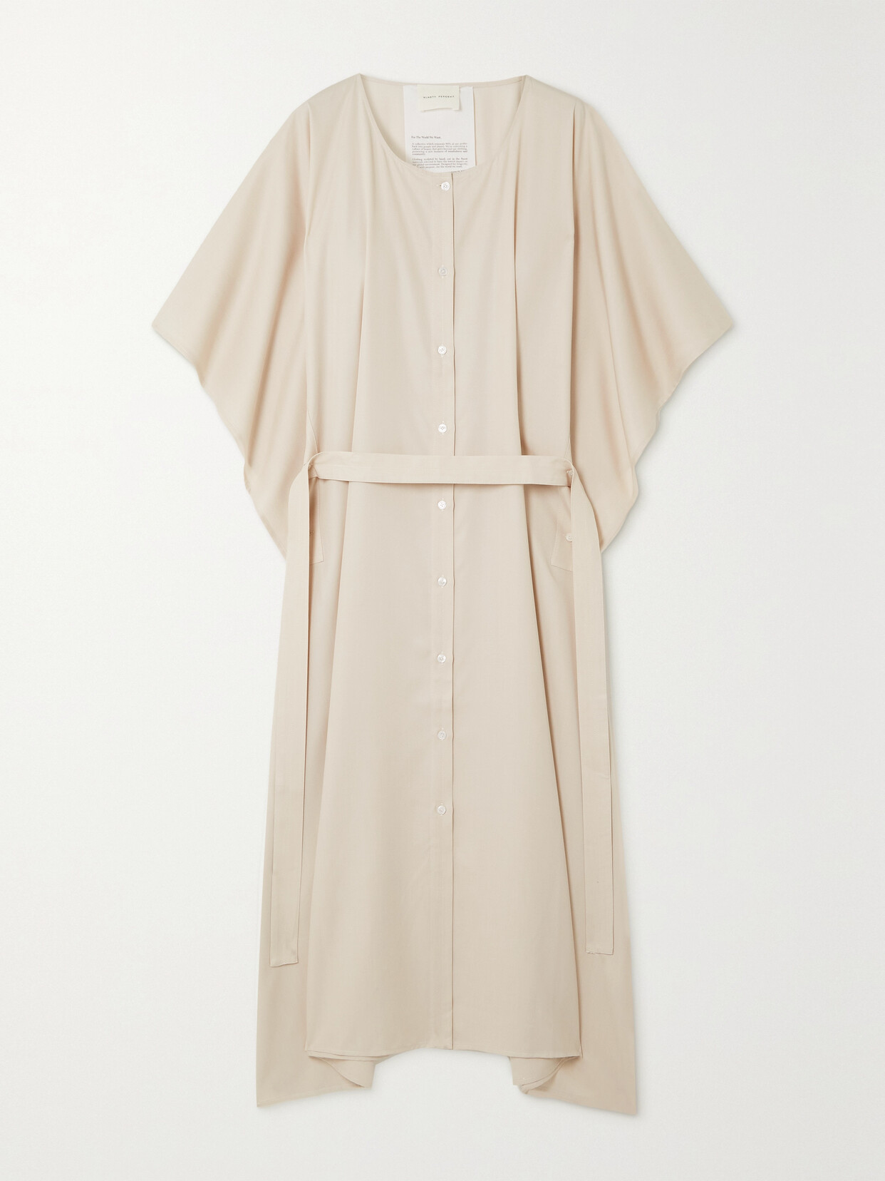 Ninety Percent - Akira Belted Tencel Maxi Dress - Neutrals