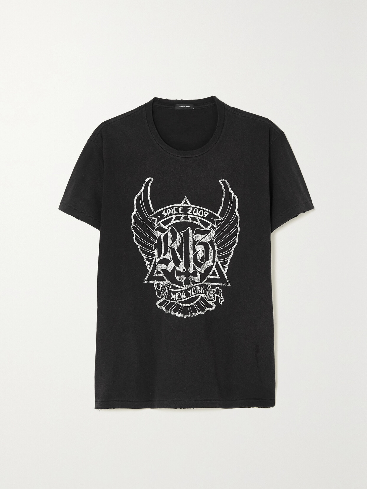 R13 - Distressed Printed Cotton-jersey T-shirt - Black