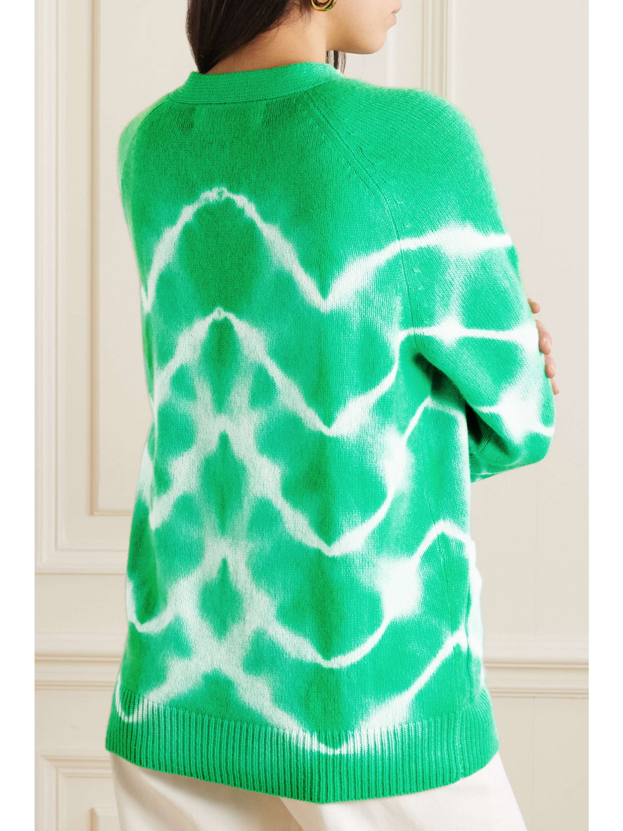THE ELDER STATESMAN Wavey tie-dyed cashmere cardigan