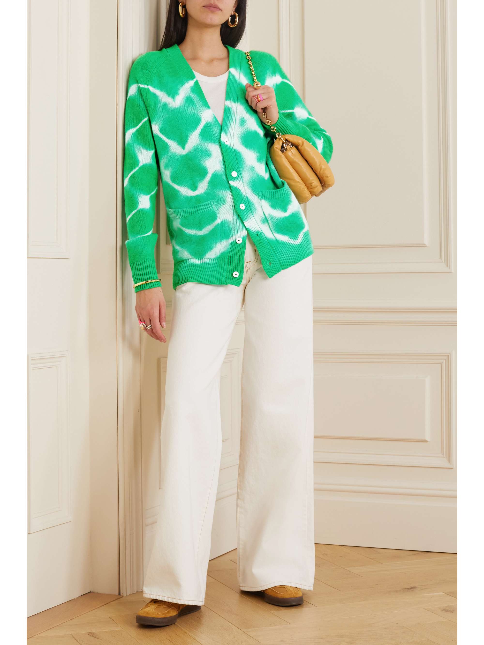 THE ELDER STATESMAN Wavey tie-dyed cashmere cardigan
