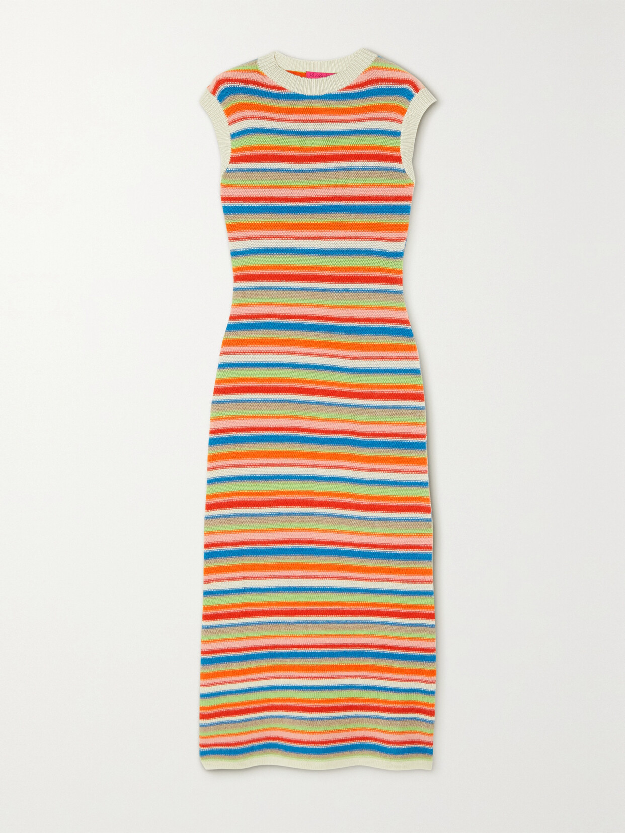 The Elder Statesman - Vista Striped Cashmere Maxi Dress - Orange