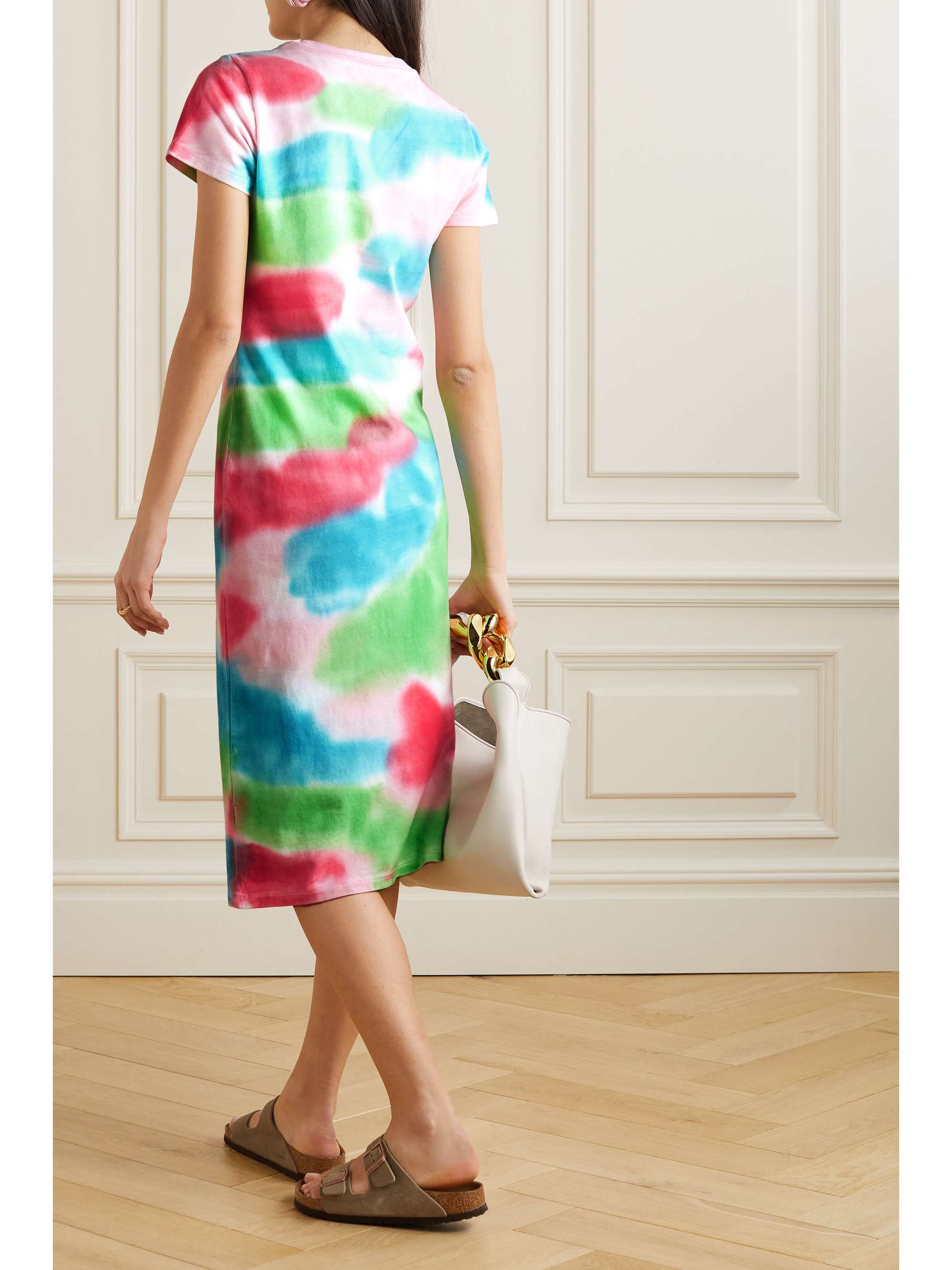 THE ELDER STATESMAN Cascade printed cotton and cashmere-blend jersey dress