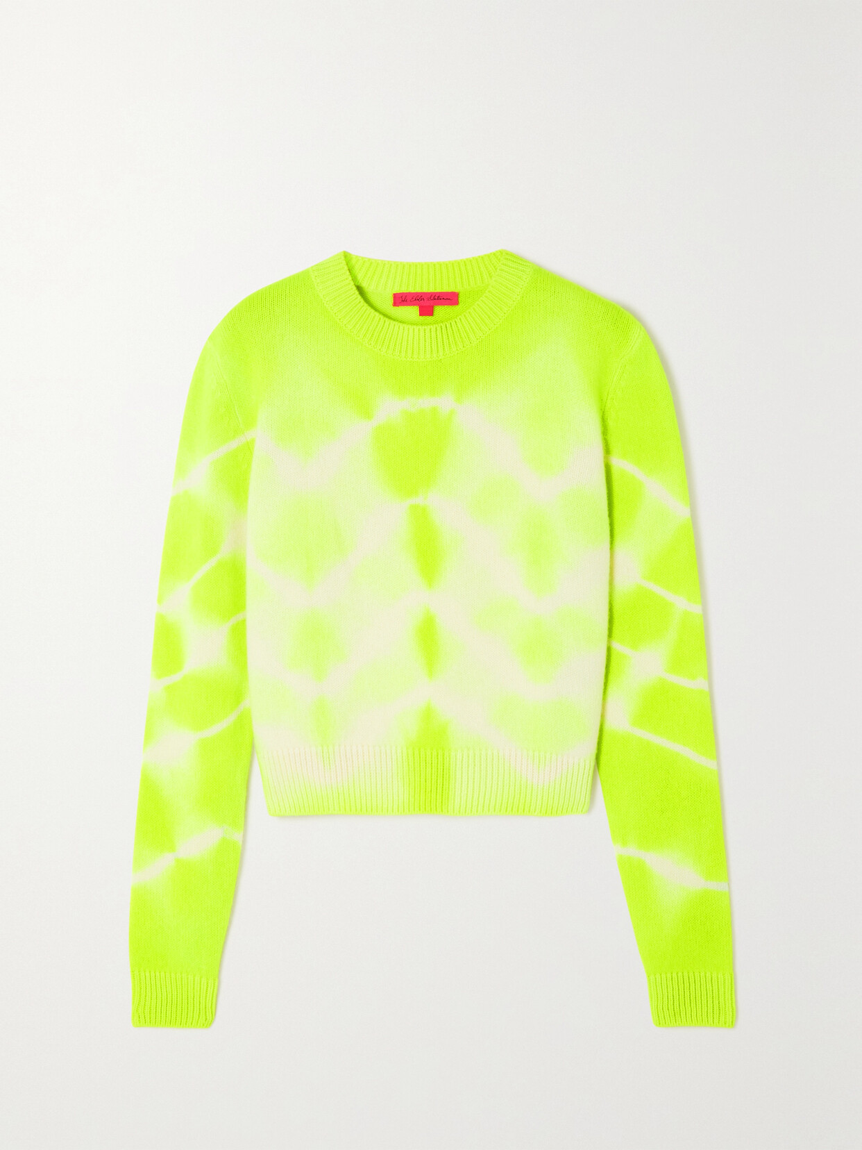 The Elder Statesman - Wavey Tie-dyed Neon Cashmere Sweater - Yellow