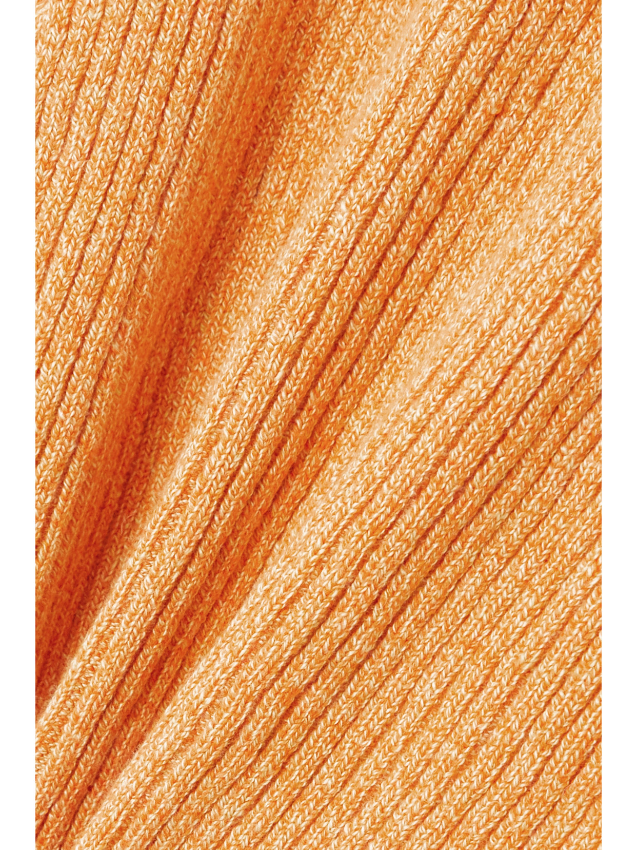 The Elder Statesman Asymmetric Ribbed Organic Cotton And Cashmere-blend Tank In Orange