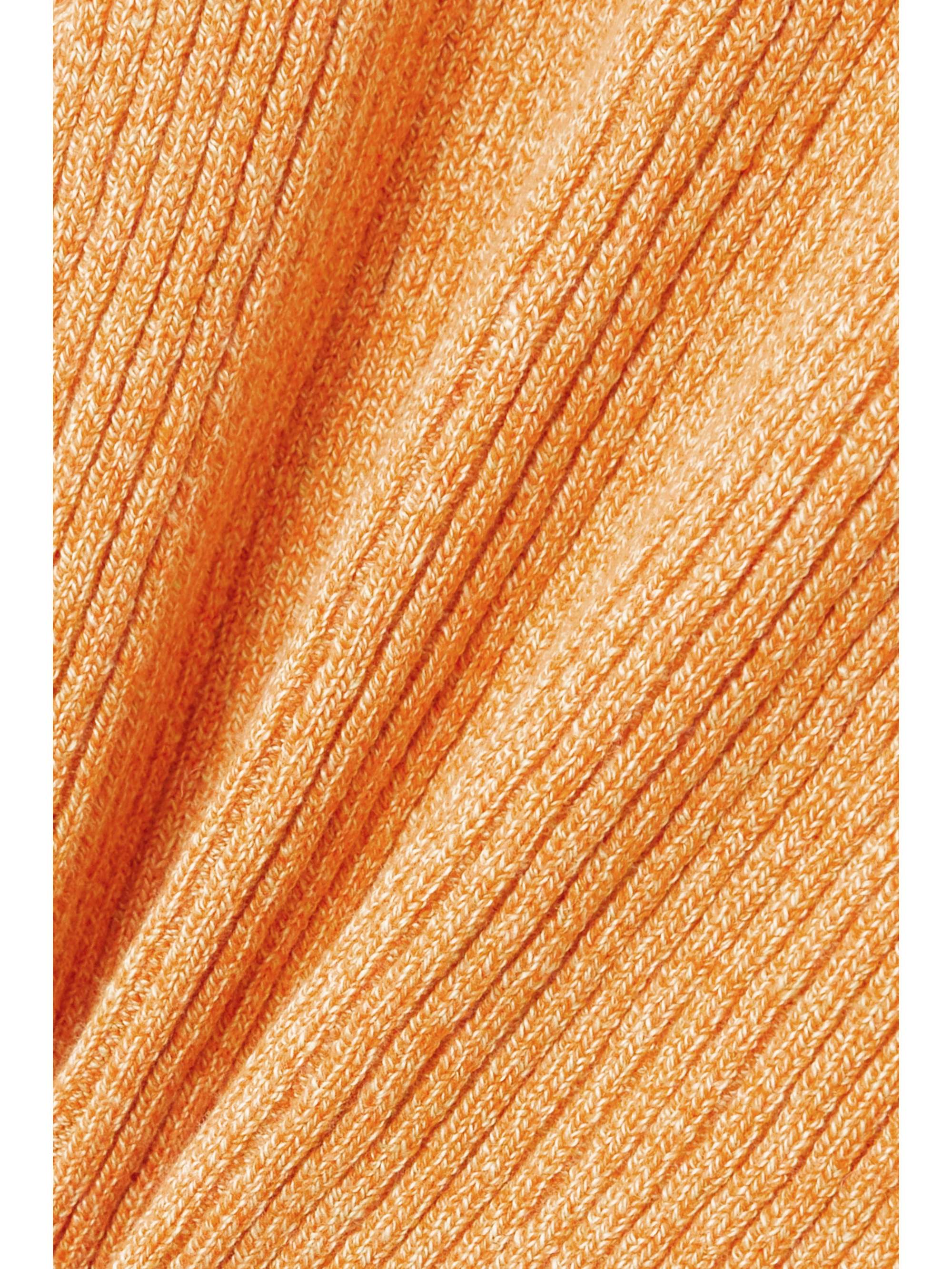 THE ELDER STATESMAN Asymmetric ribbed organic cotton and cashmere-blend tank