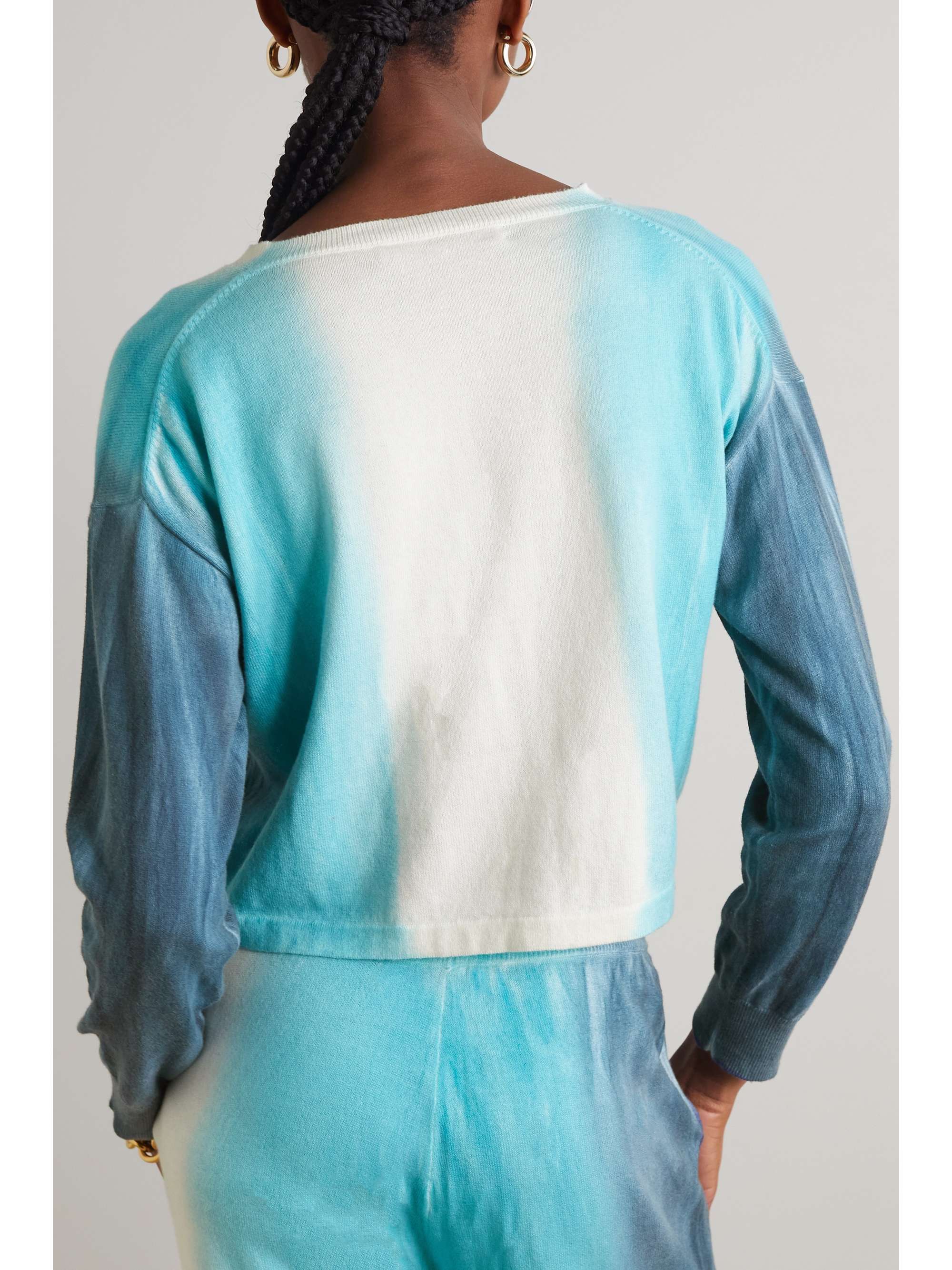 THE ELDER STATESMAN Scape ombré organic cotton and cashmere-blend cardigan