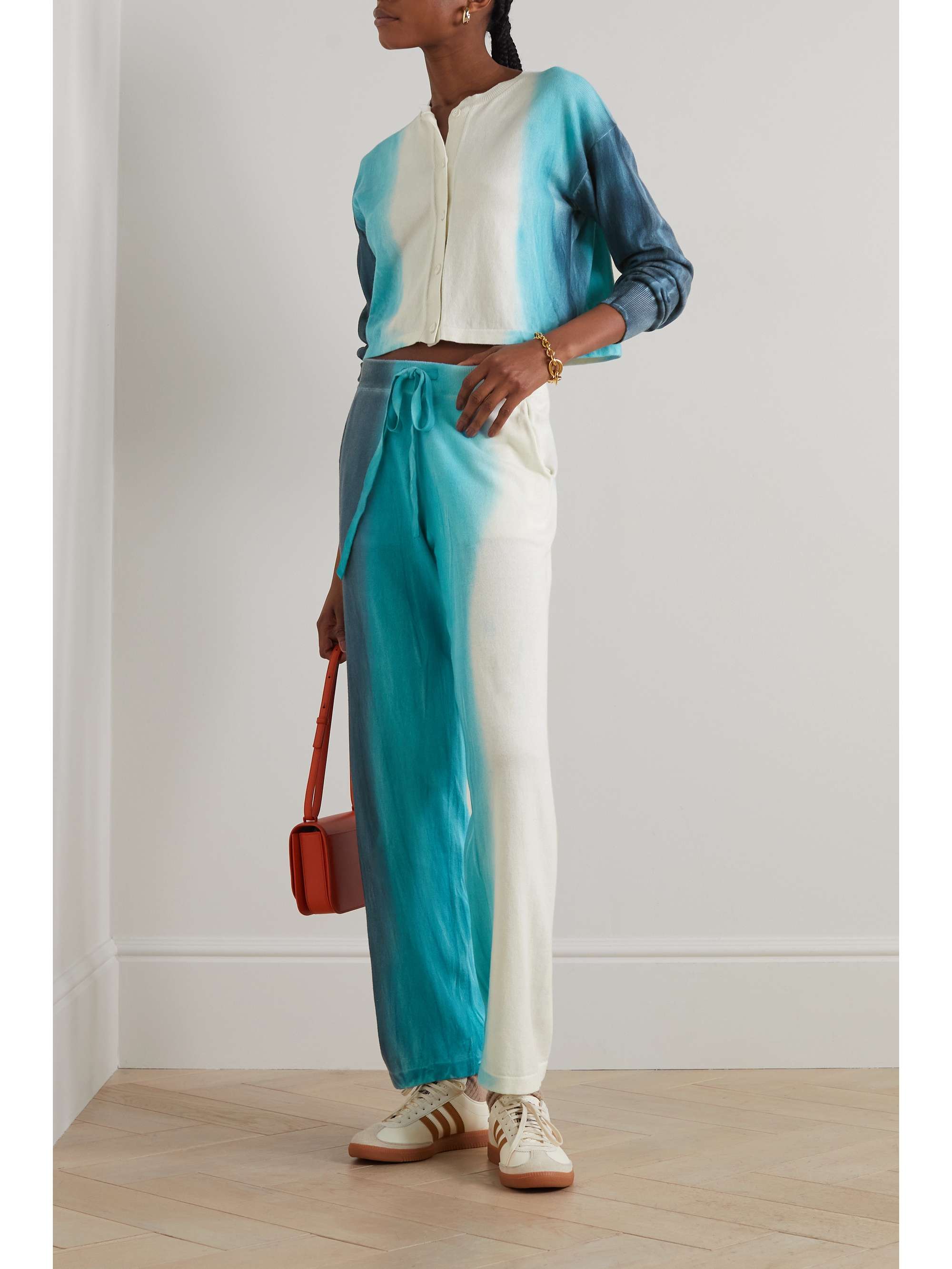 THE ELDER STATESMAN Scape ombré organic cotton and cashmere-blend cardigan