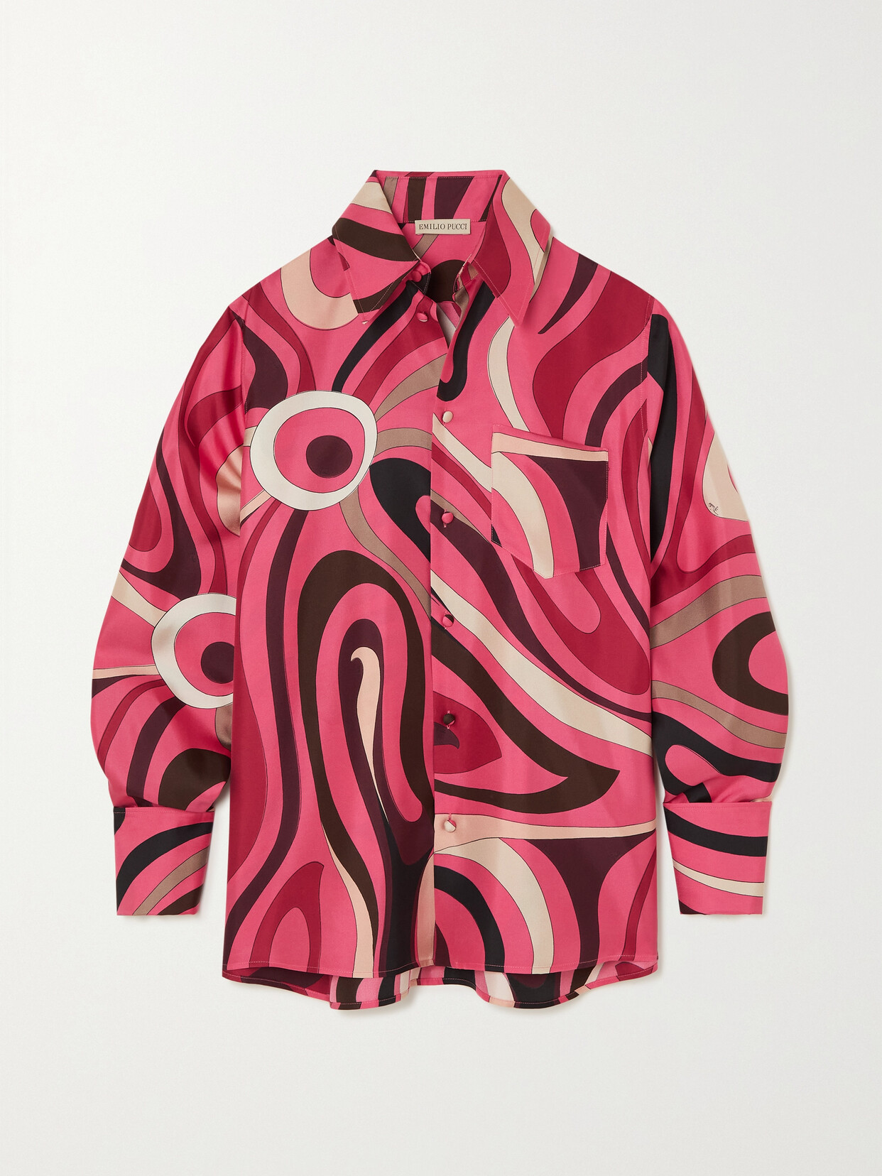 PUCCI - Marmo Printed Silk-twill Shirt - Pink