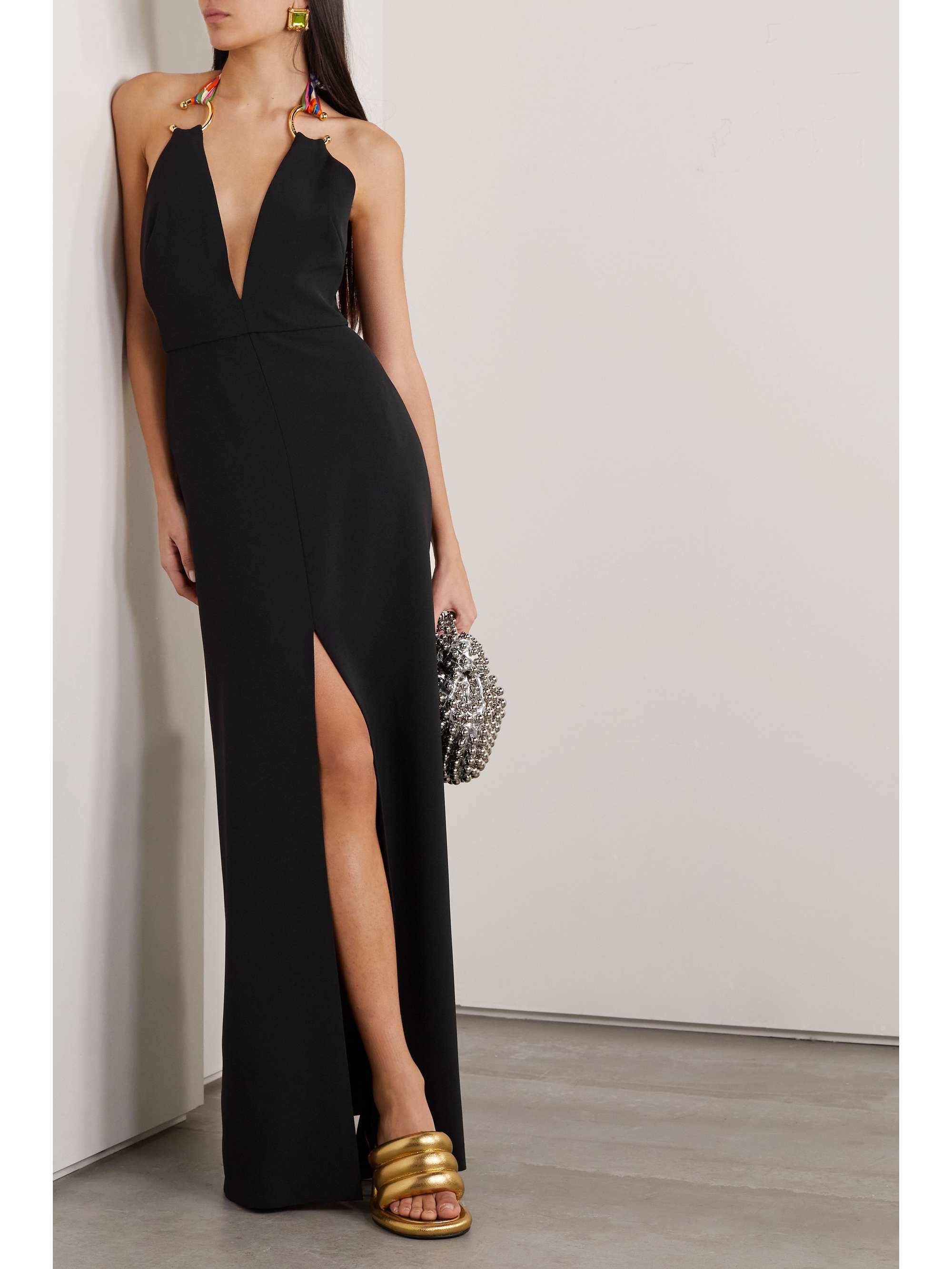 PUCCI Embellished crepe halterneck maxi dress | NET-A-PORTER