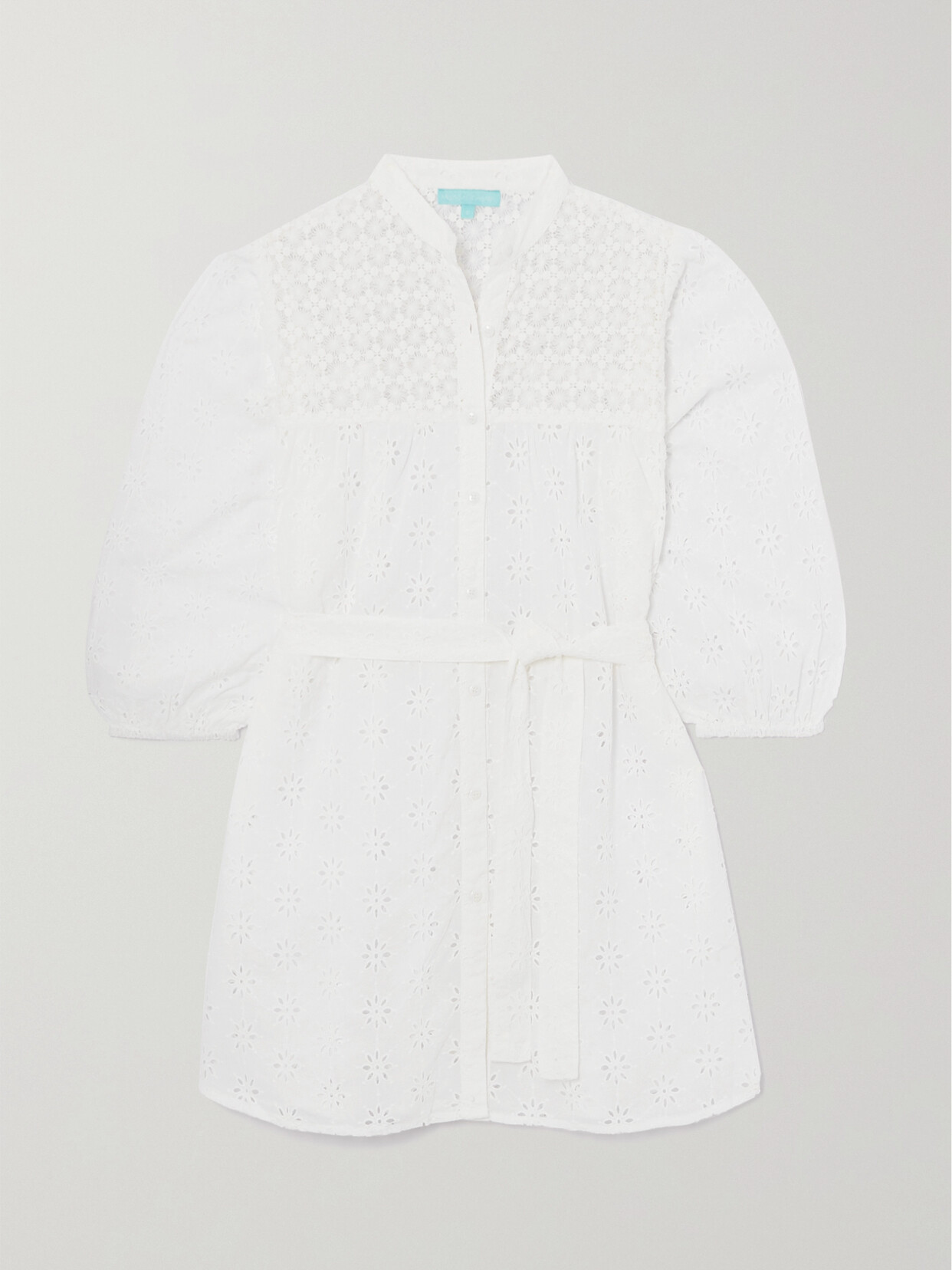 Melissa Odabash - Barrie Crochet And Broderie Anglaise Cotton Mini Dress - White