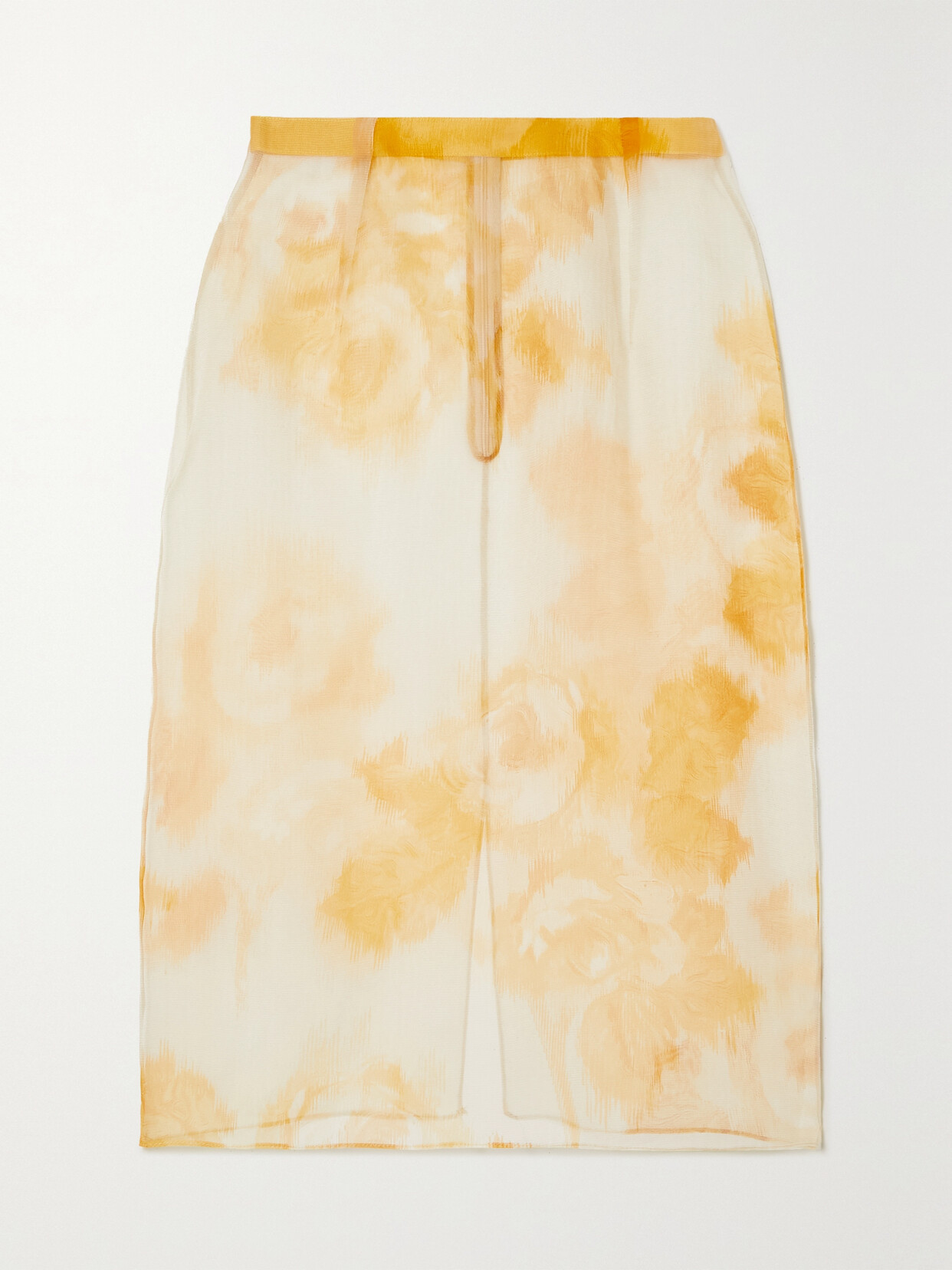 Emilia Wickstead - Kobe Floral-print Silk-organza Midi Skirt - Yellow