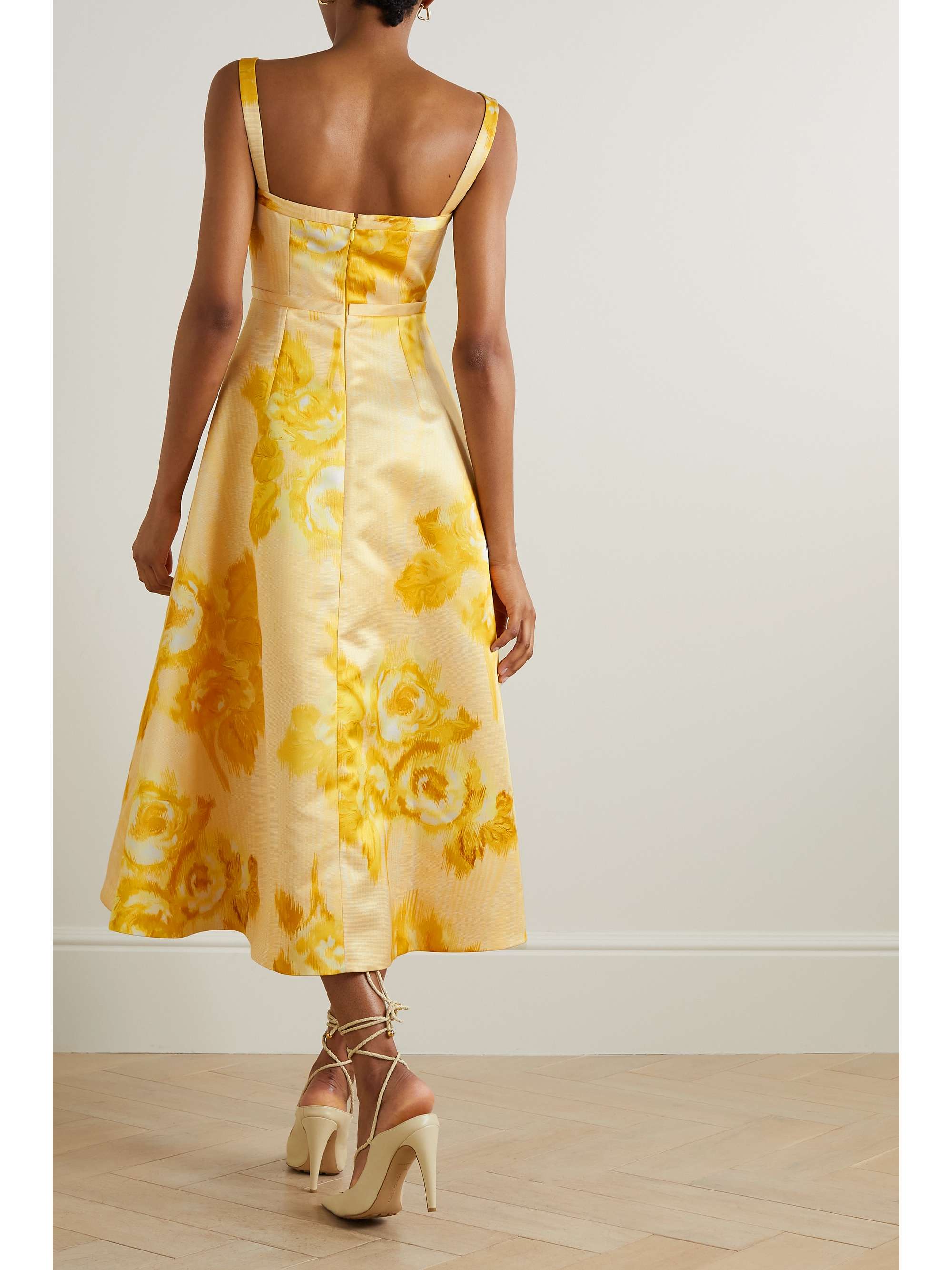 EMILIA WICKSTEAD Elvita floral-print duchesse-satin midi dress