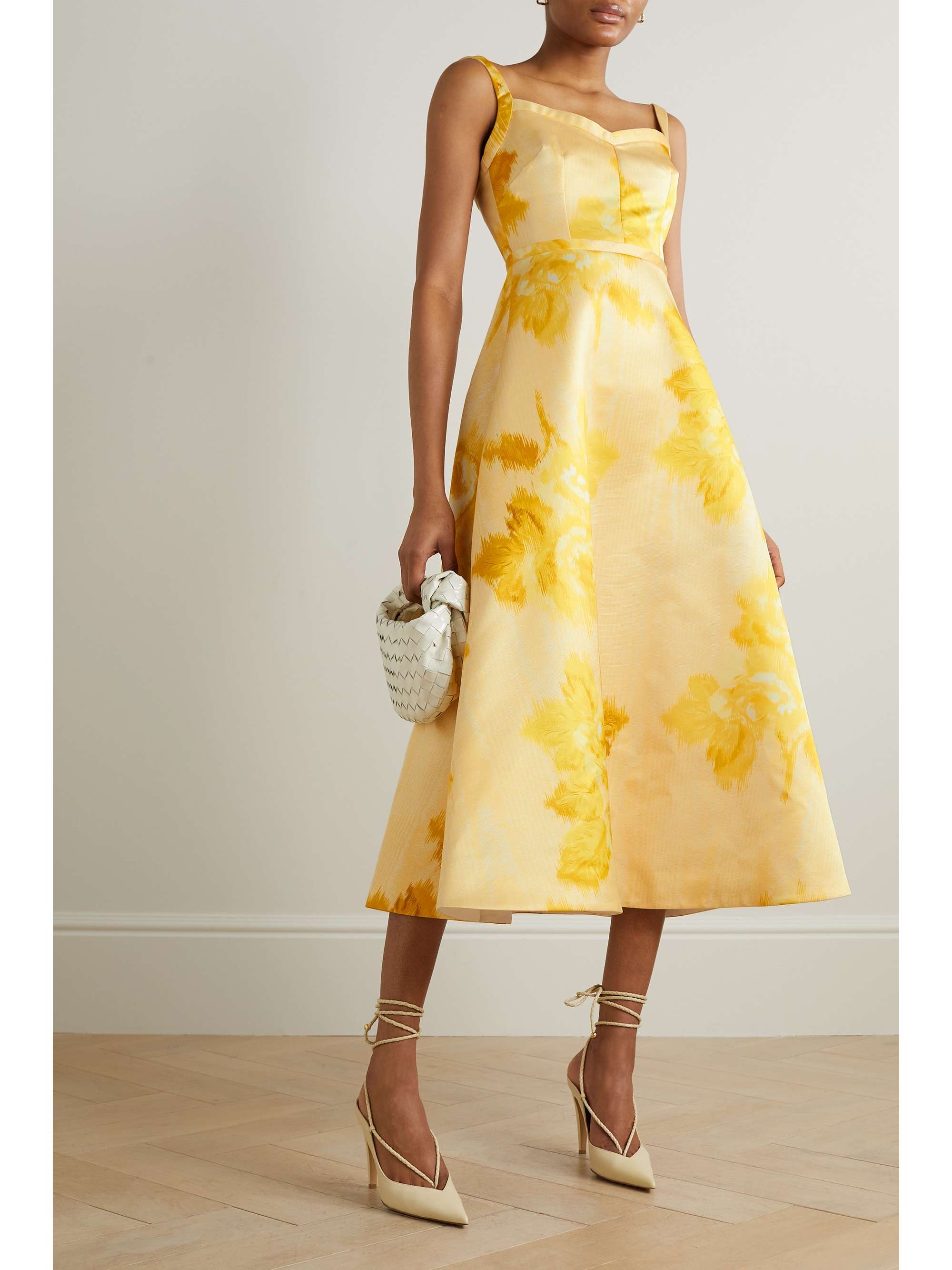 EMILIA WICKSTEAD Elvita floral-print duchesse-satin midi dress