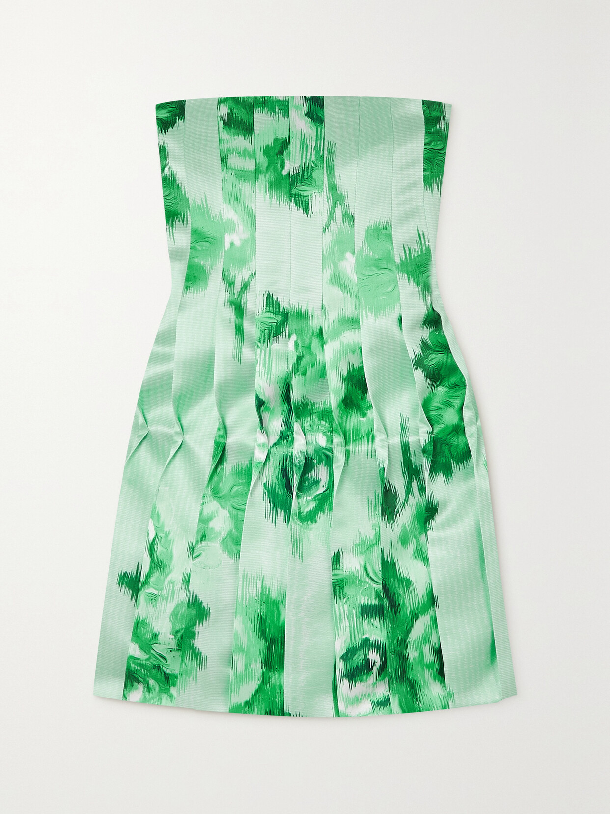 Emilia Wickstead Skylar Strapless Pleated Floral-print Duchesse-satin Mini Dress