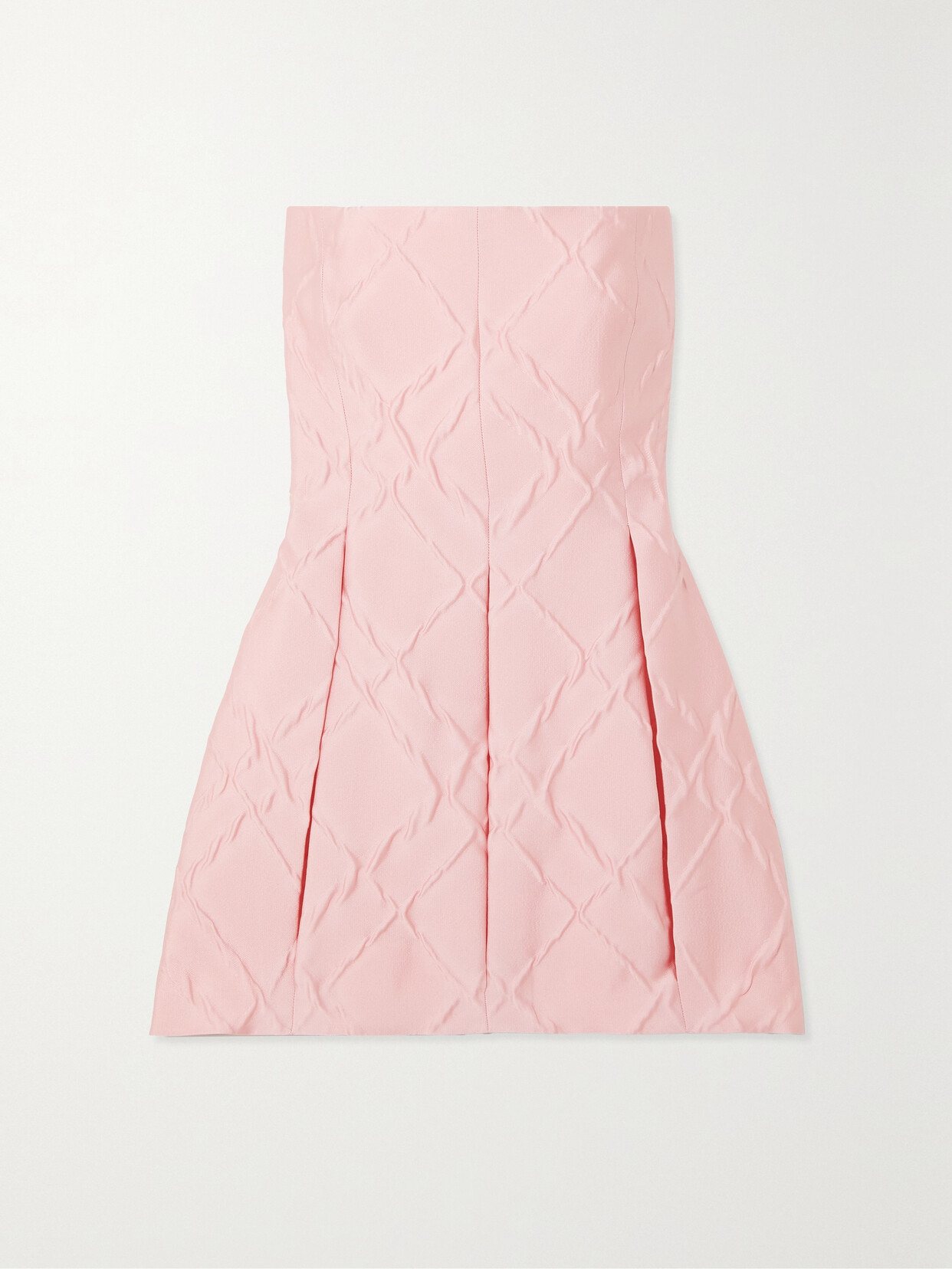 Emilia Wickstead - Fortuna Strapless Pleated Cloqué Mini Dress - Pink