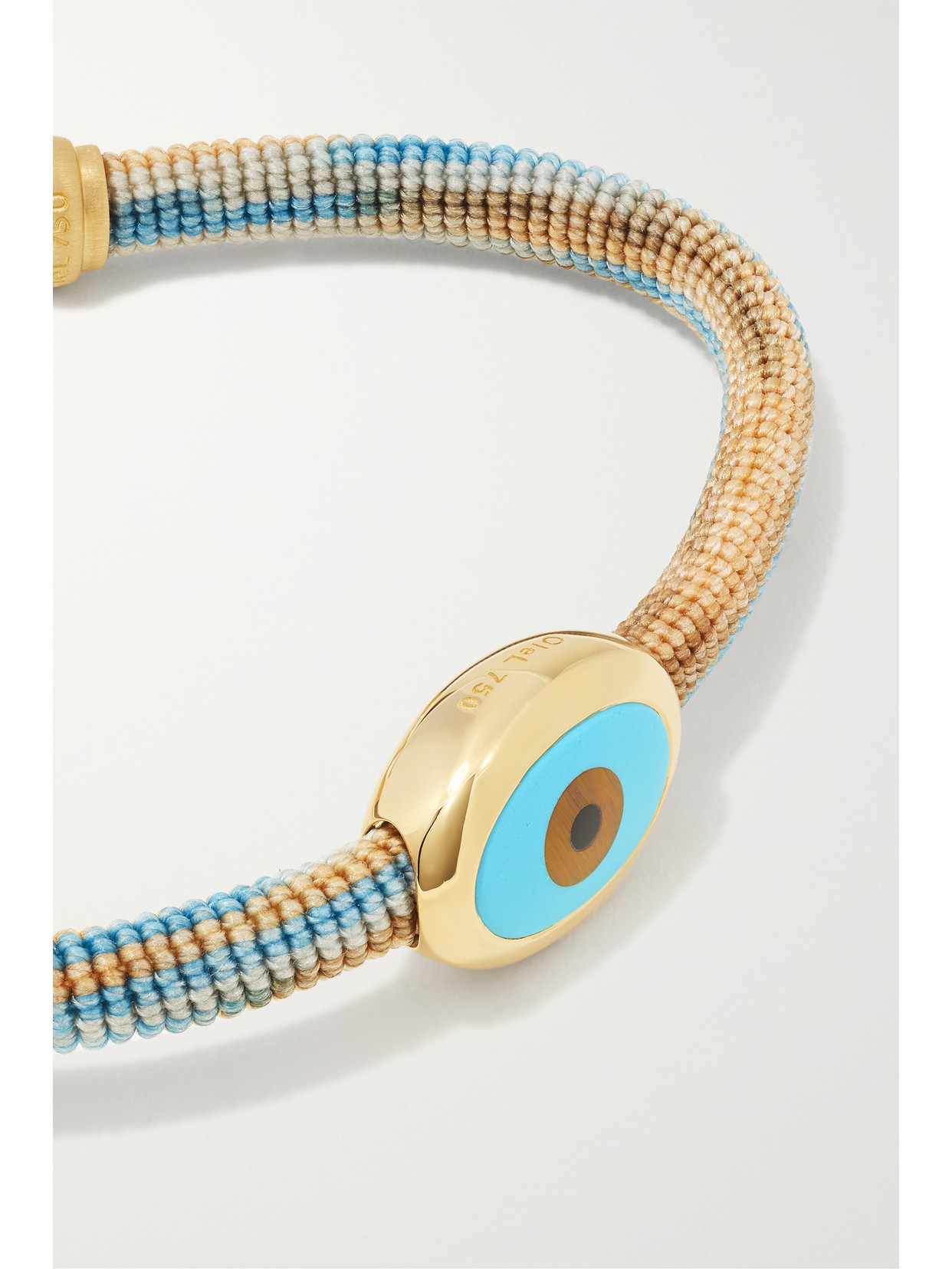 OLE LYNGGAARD COPENHAGEN LIFE 18-KARAT GOLD, ROPE, TURQUOISE AND ENAMEL BRACELET