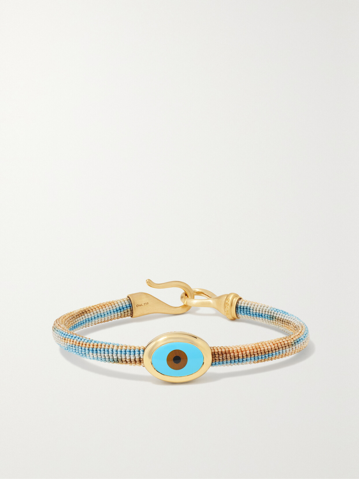 OLE LYNGGAARD COPENHAGEN - Life 18-karat Gold, Rope, Turquoise And Enamel Bracelet - L