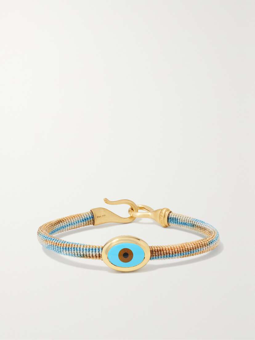 OLE LYNGGAARD COPENHAGEN Life 18-karat Gold, Rope, Turquoise And Enamel Bracelet