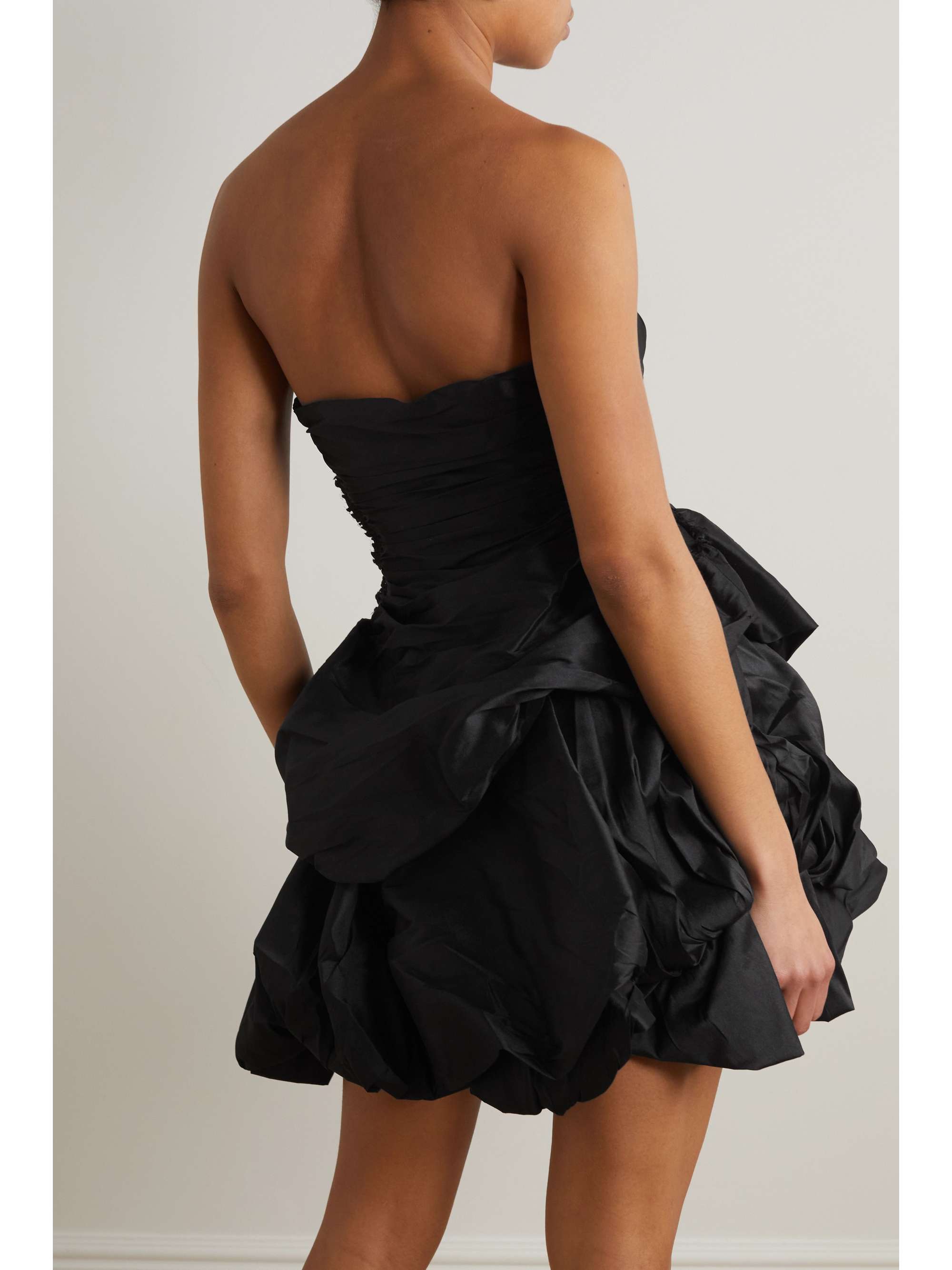 AJE. Daybreak strapless ruched taffeta mini dress