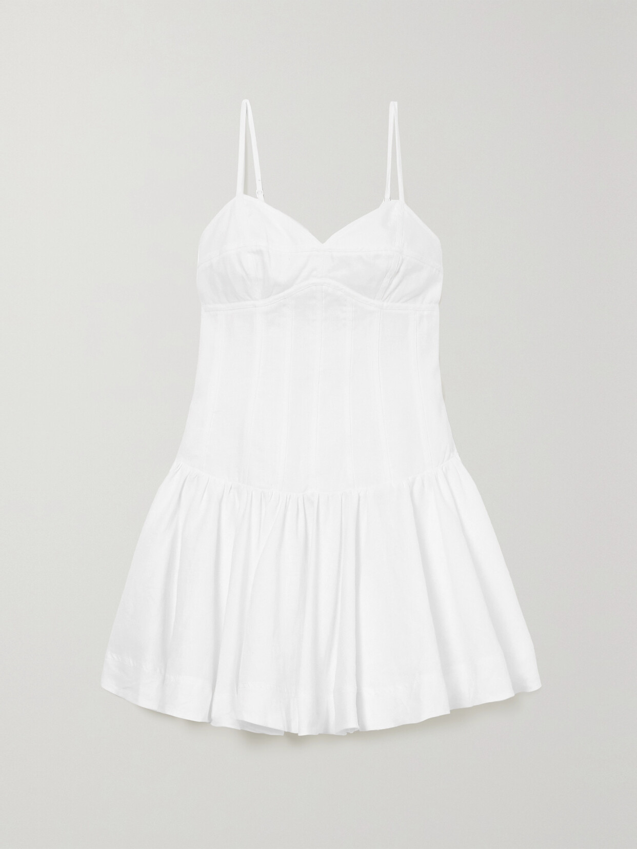 Aje - Anastasia Pleated Linen Mini Dress - Ivory