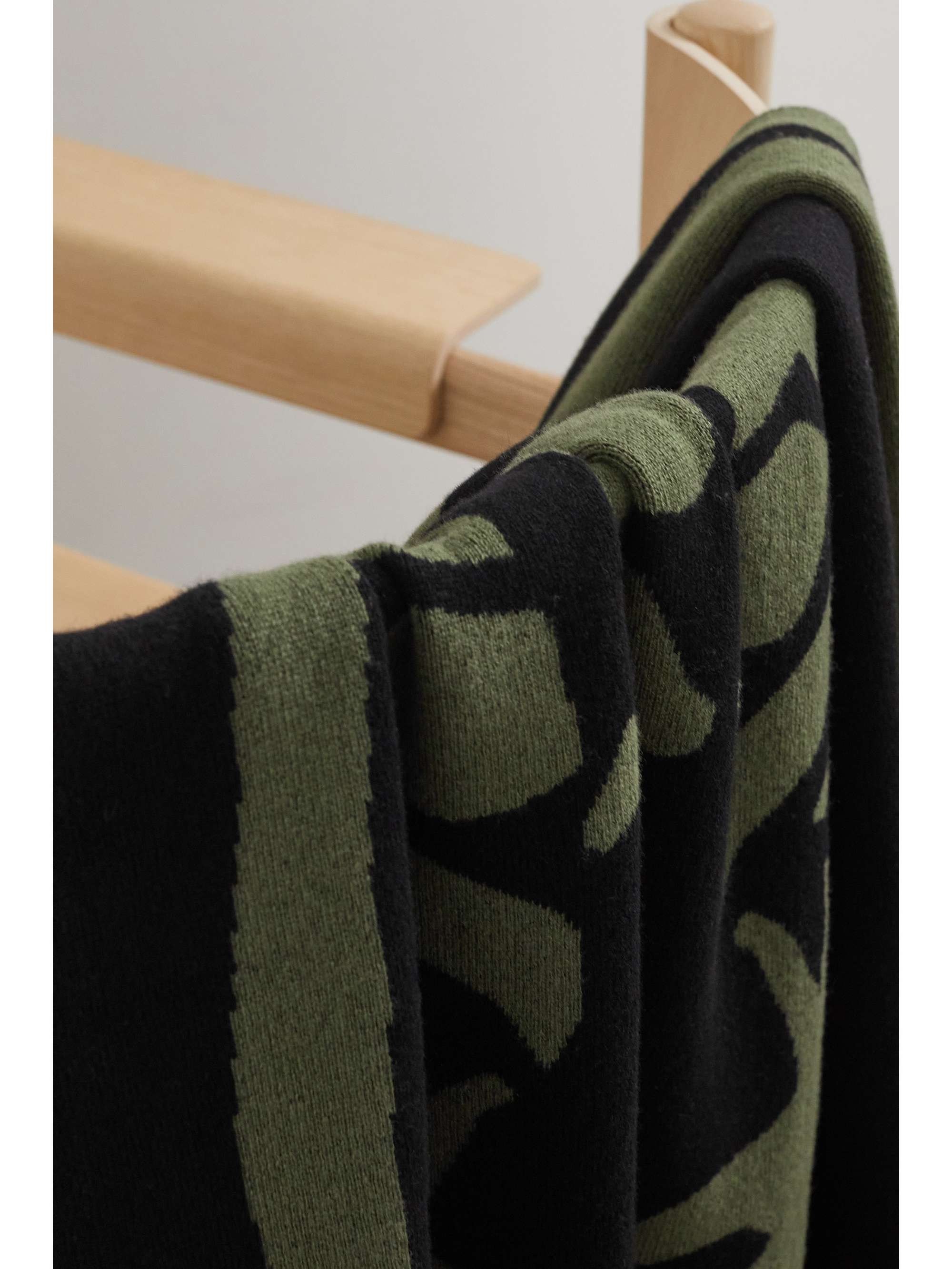 DIANE KORDAS Tiger Moss jacquard-knit merino wool blanket