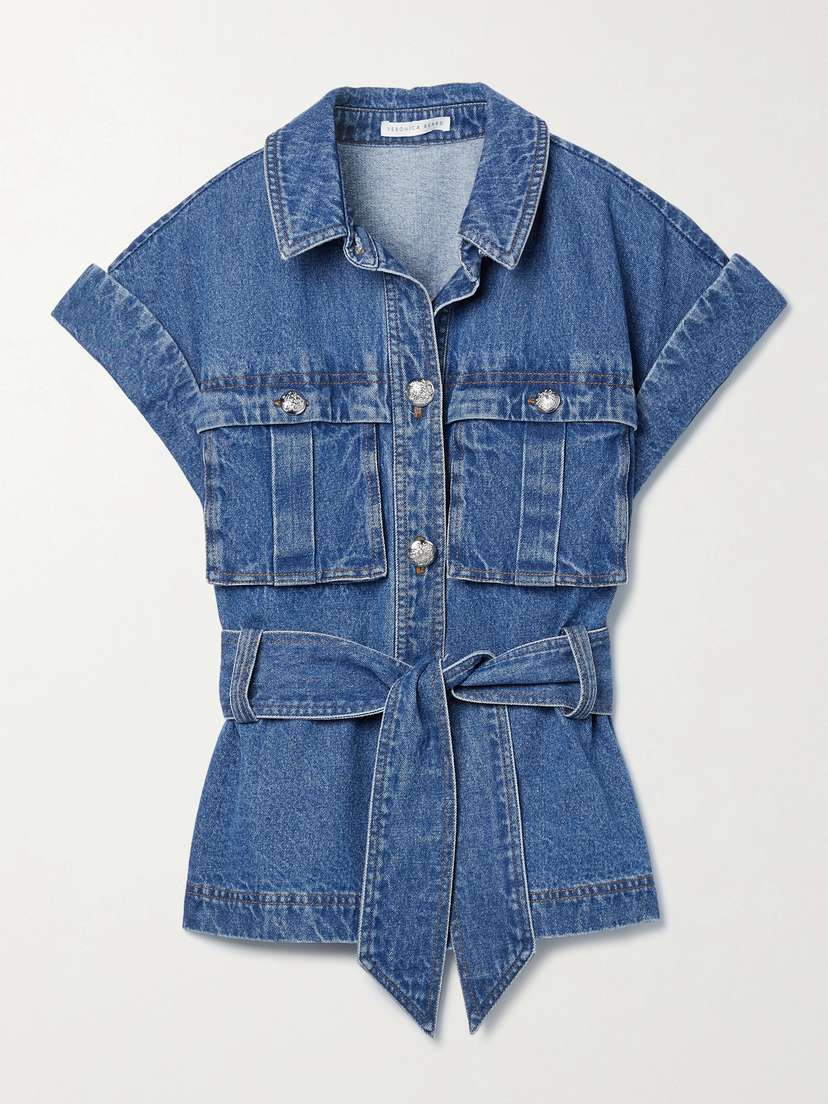 Veronica Beard Vistola Belted Denim Jacket