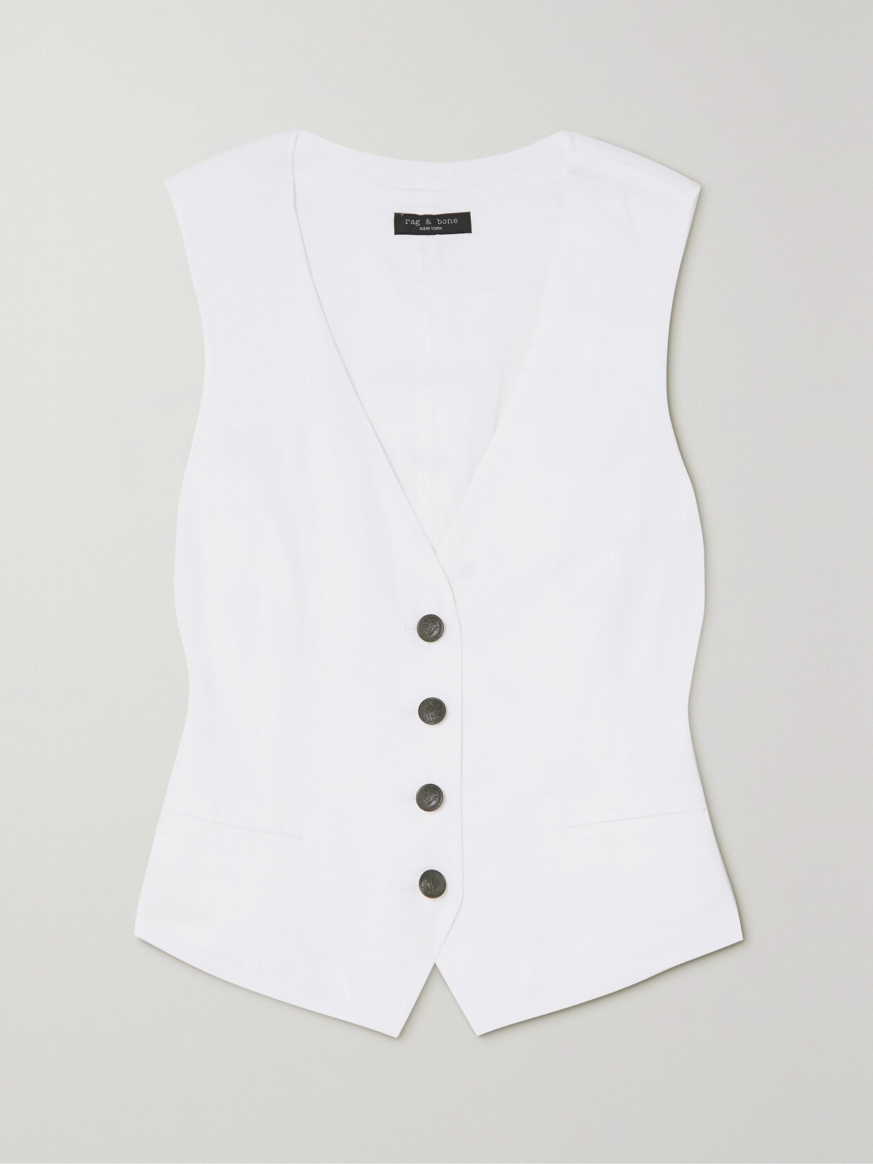 Rag & Bone Priya Linen Vest In Wht