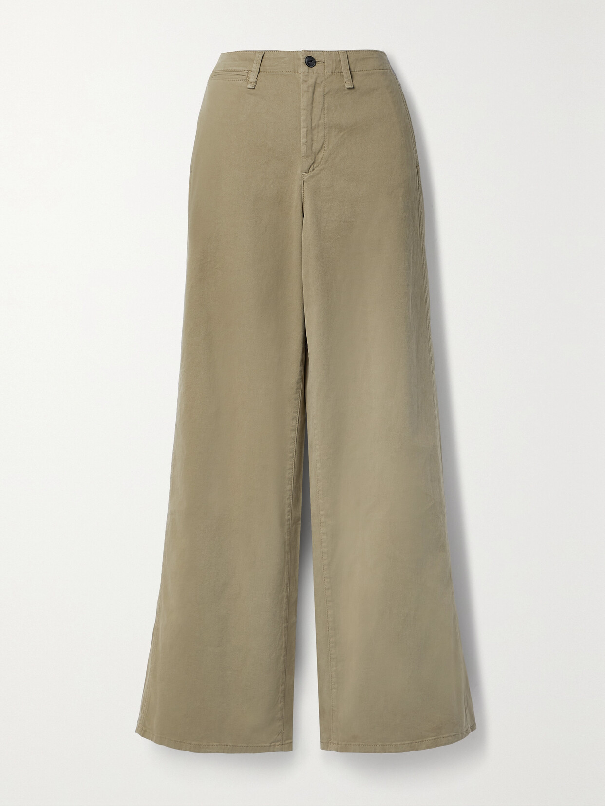 rag & bone - Sofie Cotton-blend Twill Wide-leg Pants - Neutrals