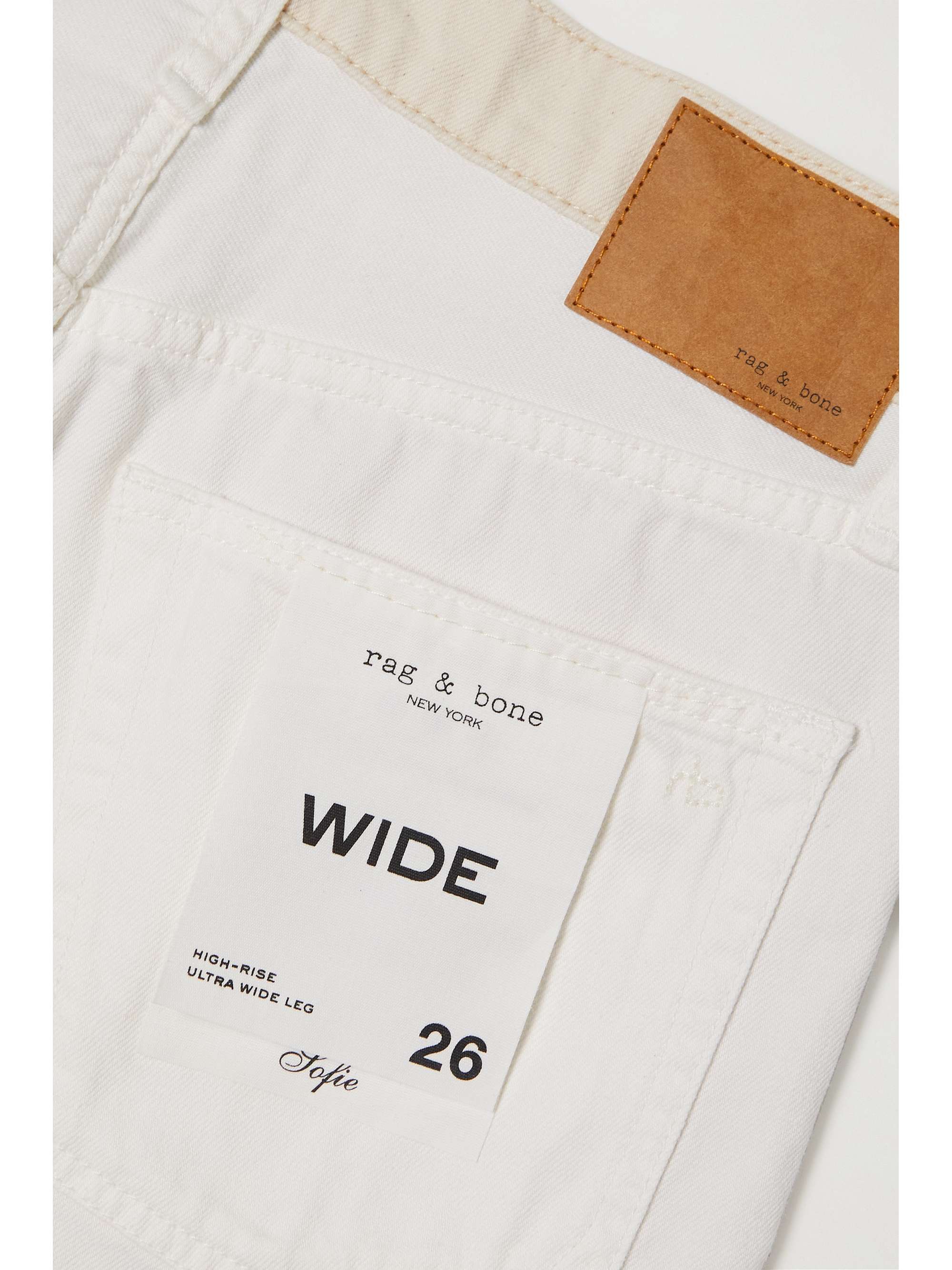 RAG & BONE Sofie zweifarbige, hoch sitzende Jeans mit weitem Bein und Fransen