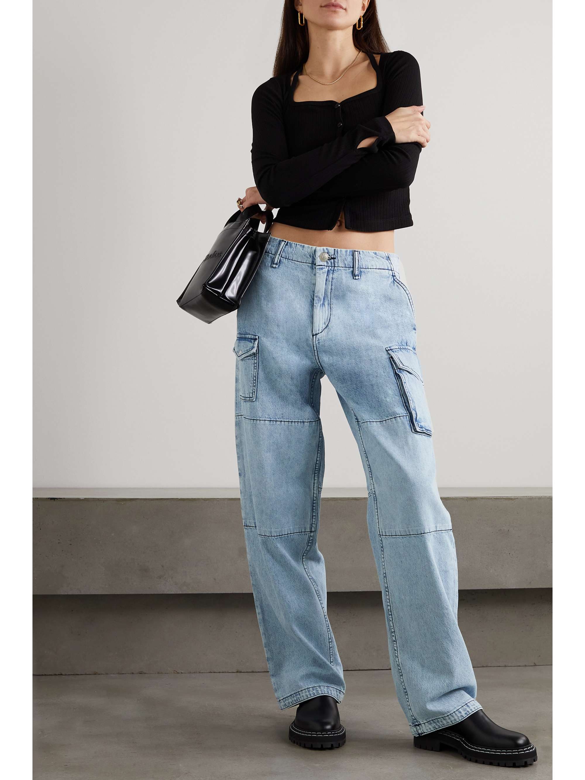 RAG & Nora paneled high-rise cargo jeans | NET-A-PORTER