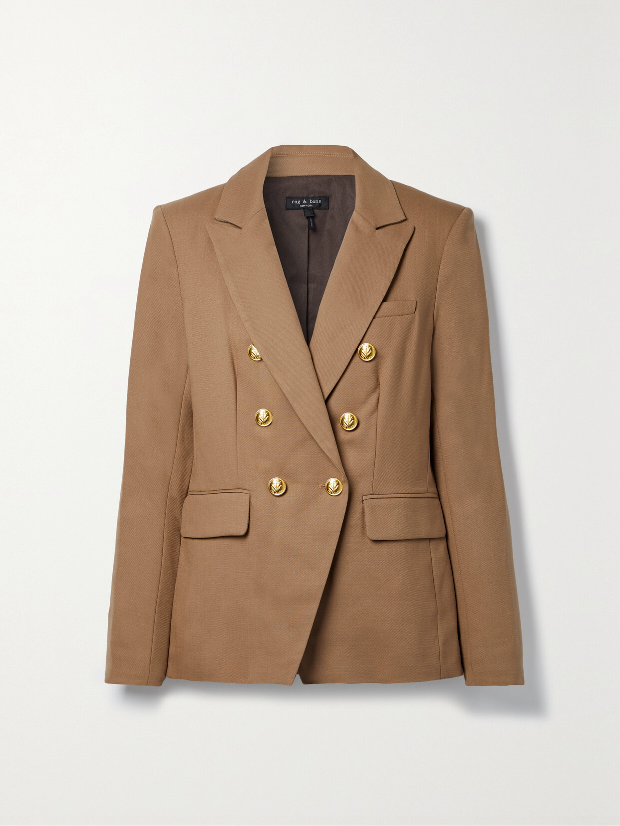 rag & bone - Preston Double-breasted Wool-blend Twill Blazer - Brown