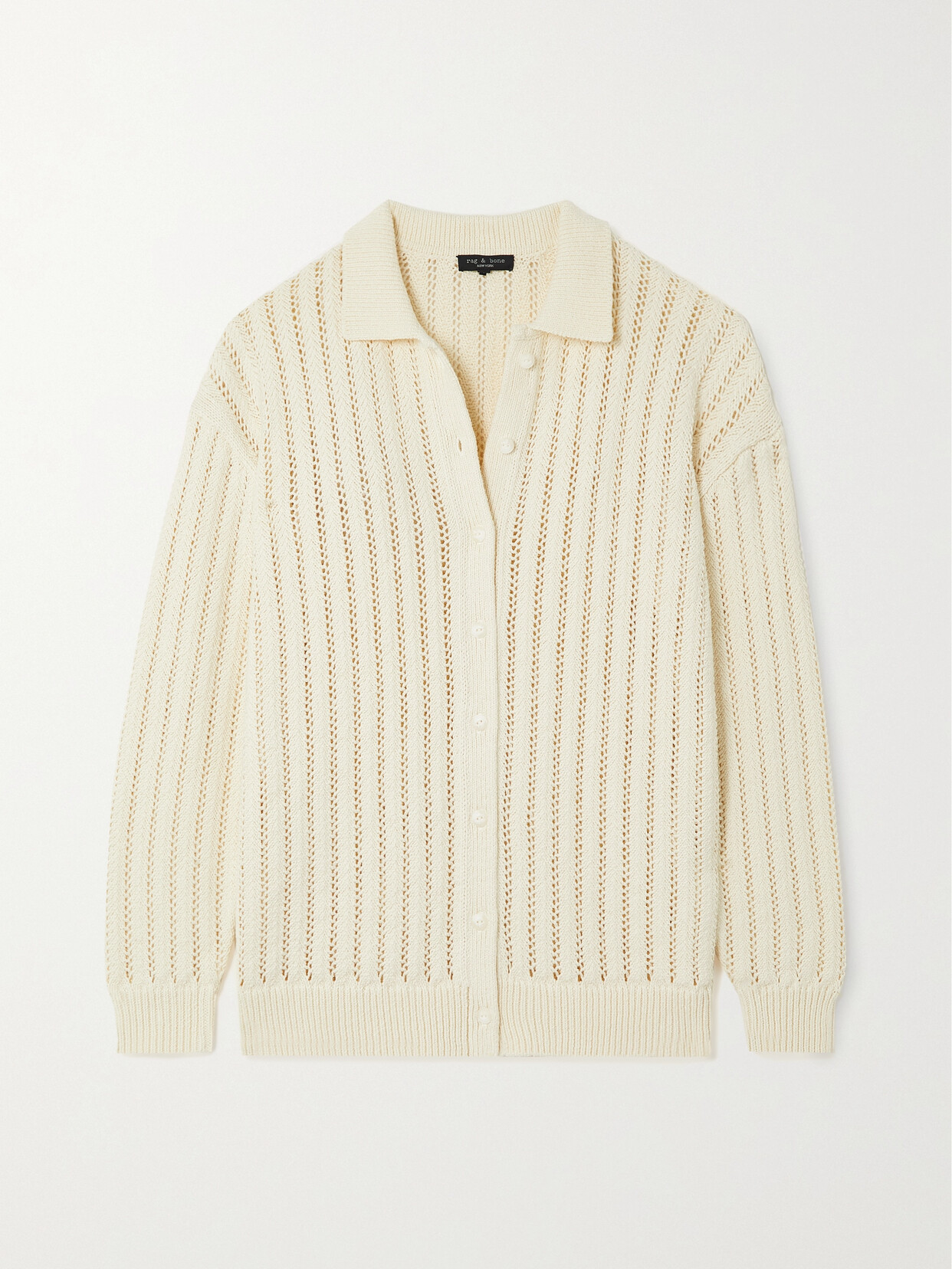 rag & bone - Adrienne Open-knit Cotton-blend Cardigan - Ivory