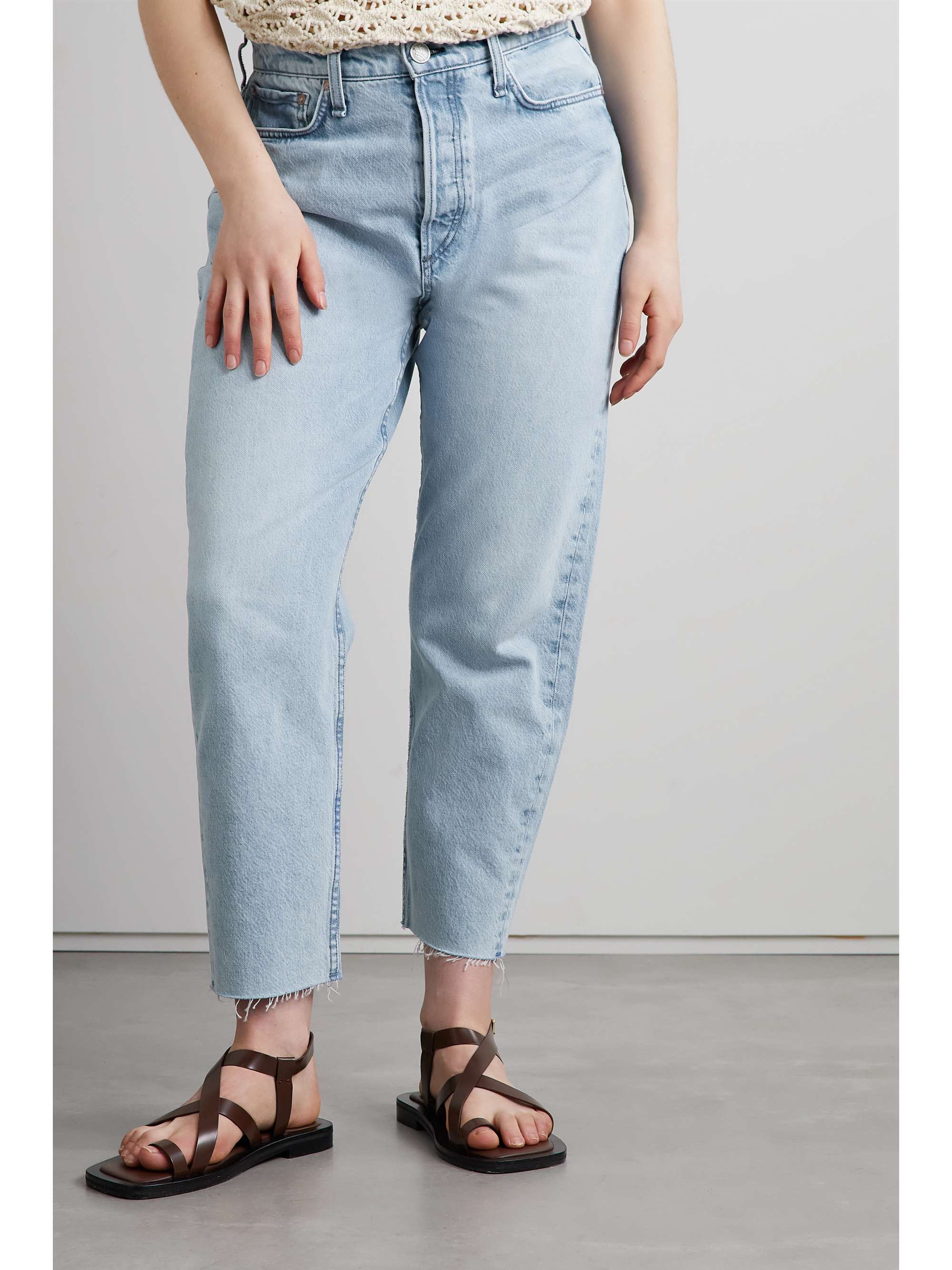 RAG & BONE Alissa frayed high-rise straight-leg jeans
