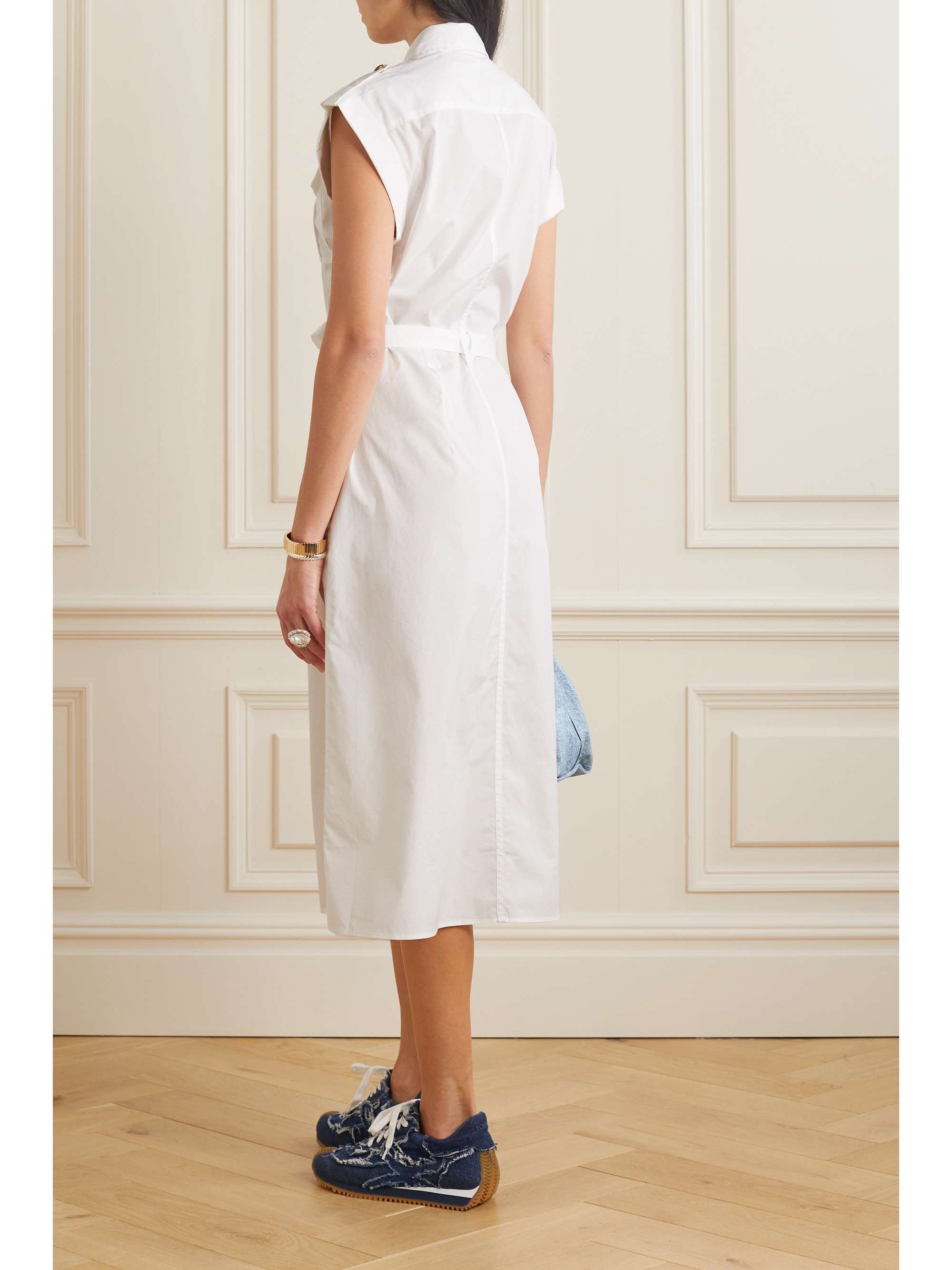 RAG & BONE Roxanne belted cotton-poplin midi dress