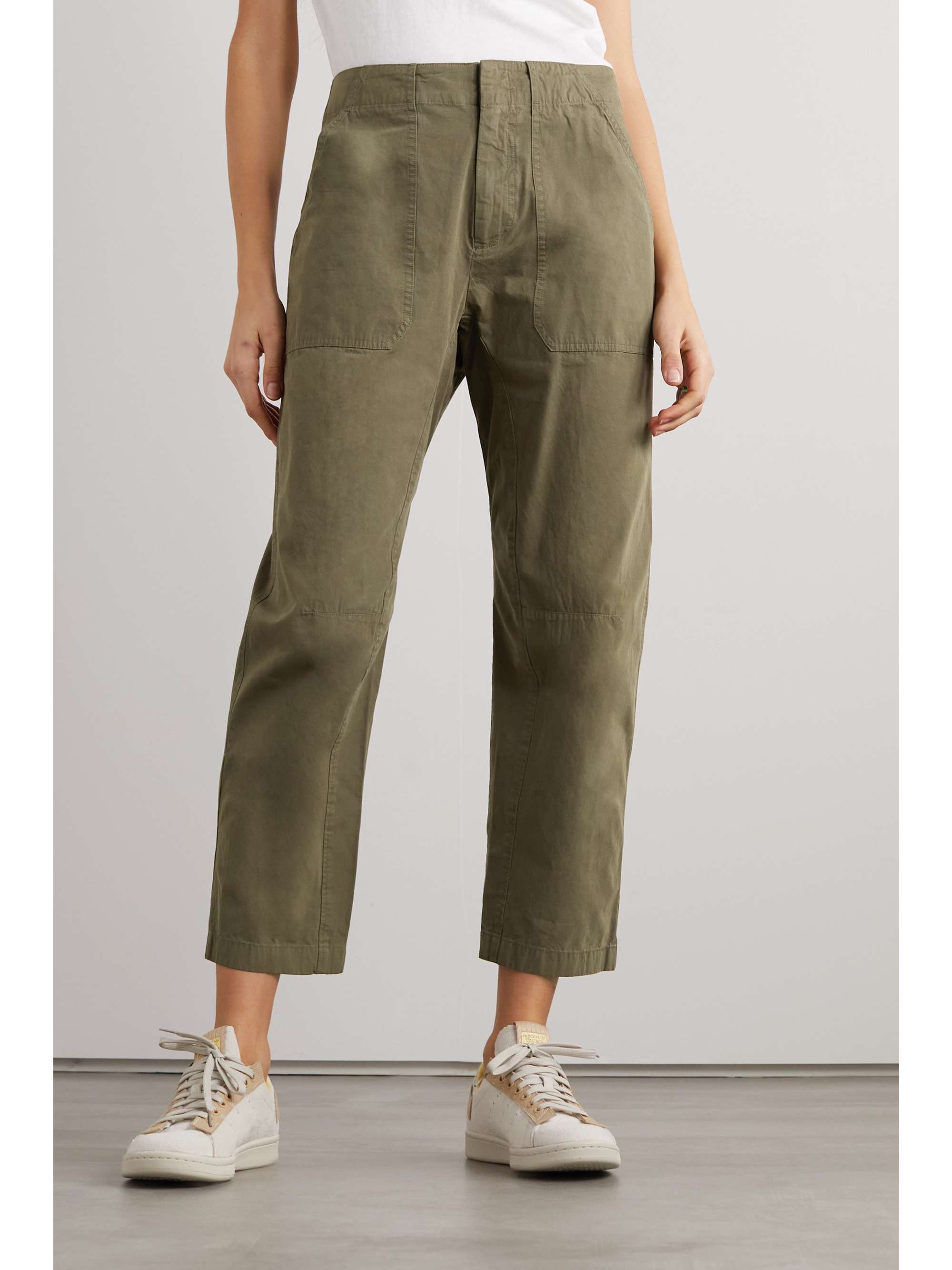 RAG & BONE Leyton cropped cotton tapered pants | NET-A-PORTER