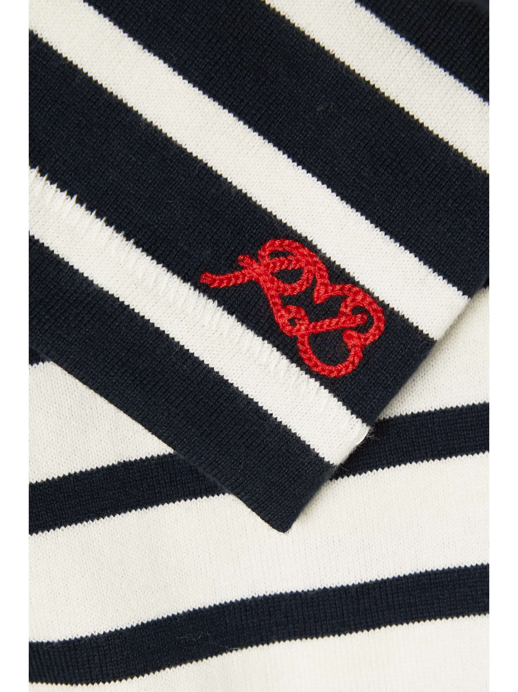 RAG & BONE Oberteil aus gestreiftem Baumwoll-Jersey mit Zierknöpfen