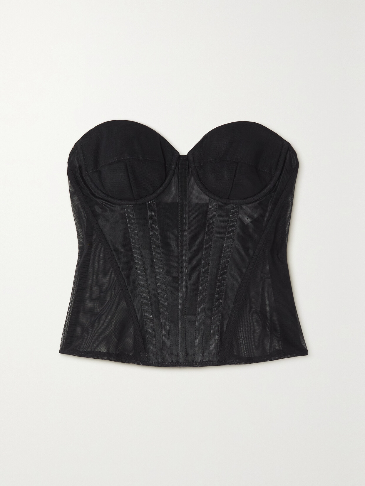 Rosamosario Safair Noir Strapless Tulle Bustier Top