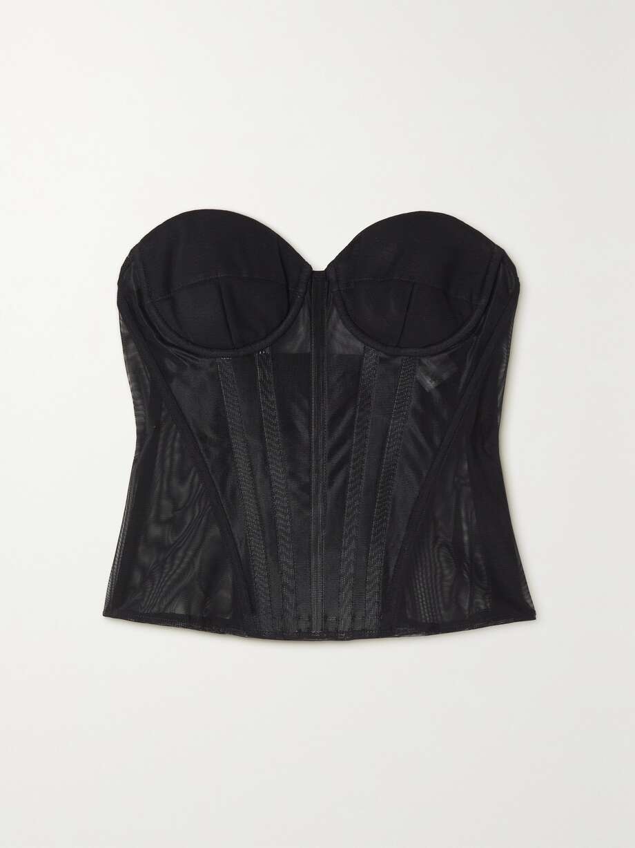 net-a-porter.com | Safair Noir strapless tulle bustier top