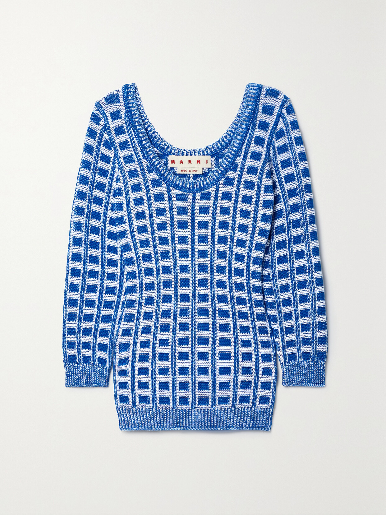 Marni - Cotton-jacquard Sweater - Blue