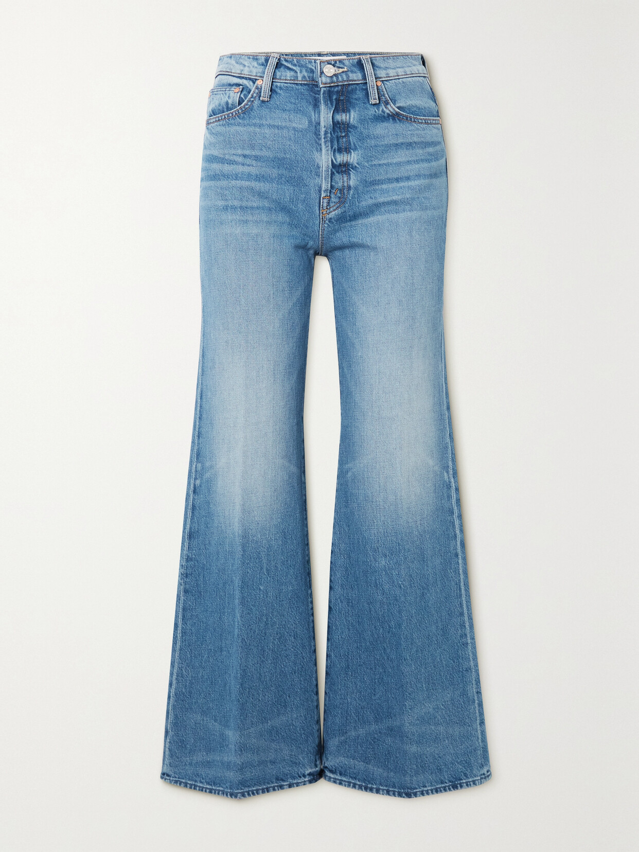 Mother - The Tomcat Roller Mid-rise Wide-leg Jeans - Blue