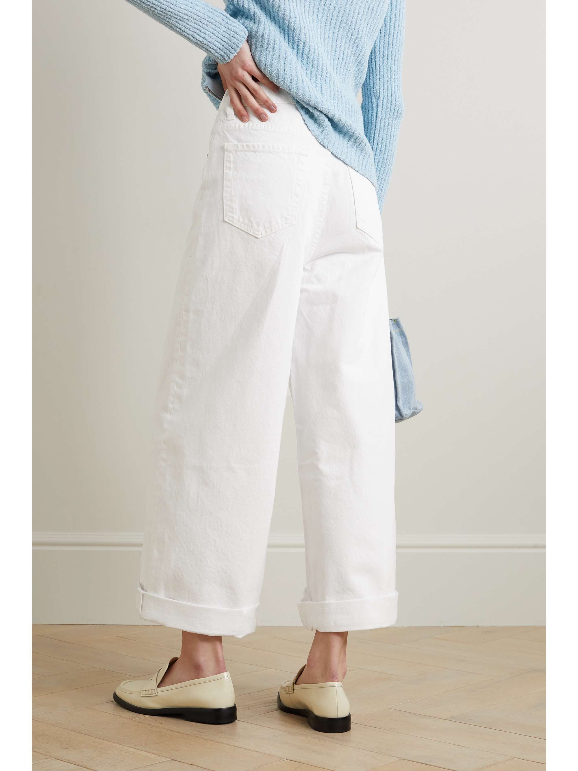 MOTHER SNACKS! cropped high-rise wide-leg jeans