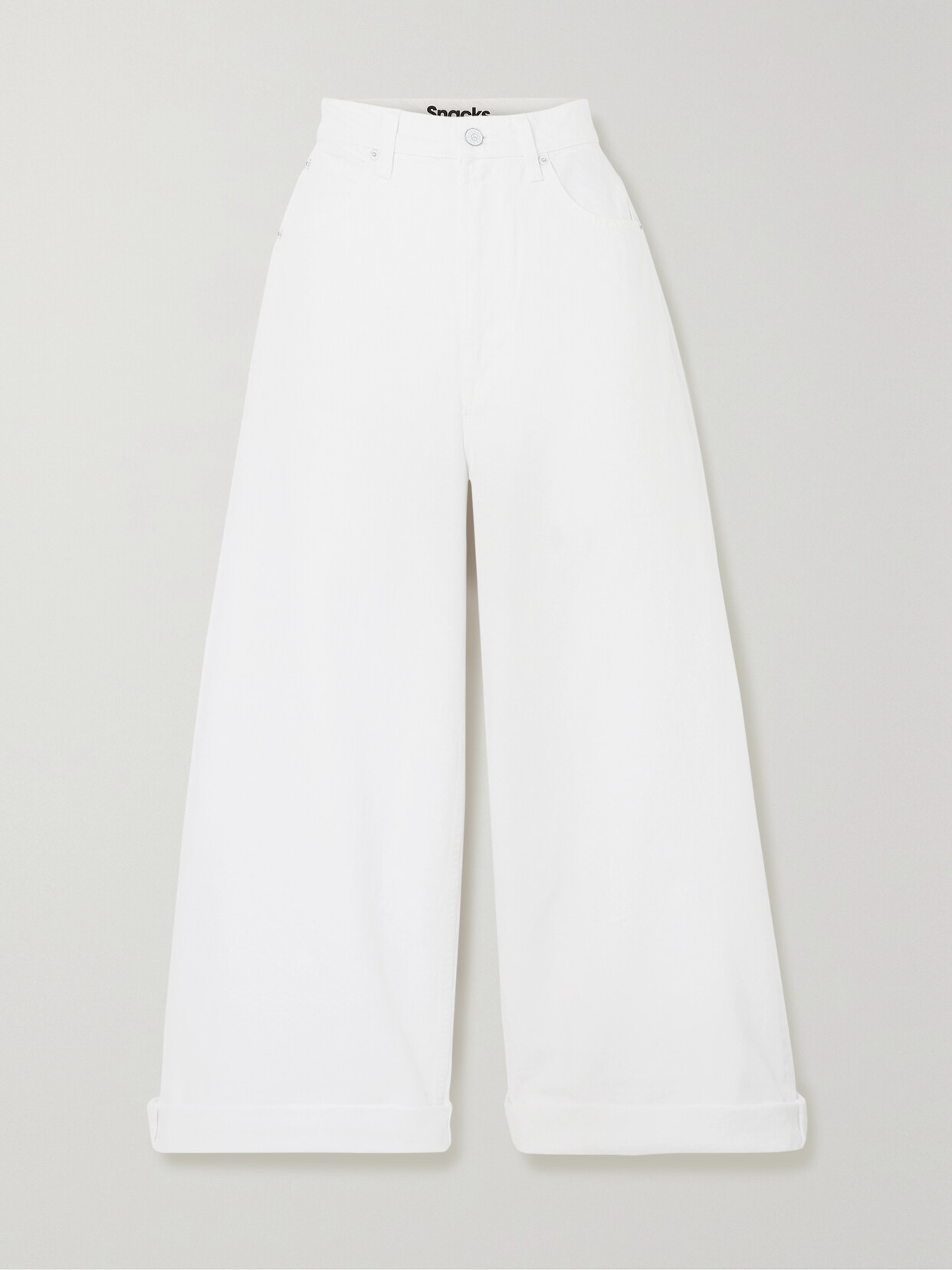 Mother - Snacks! Cropped High-rise Wide-leg Jeans - White