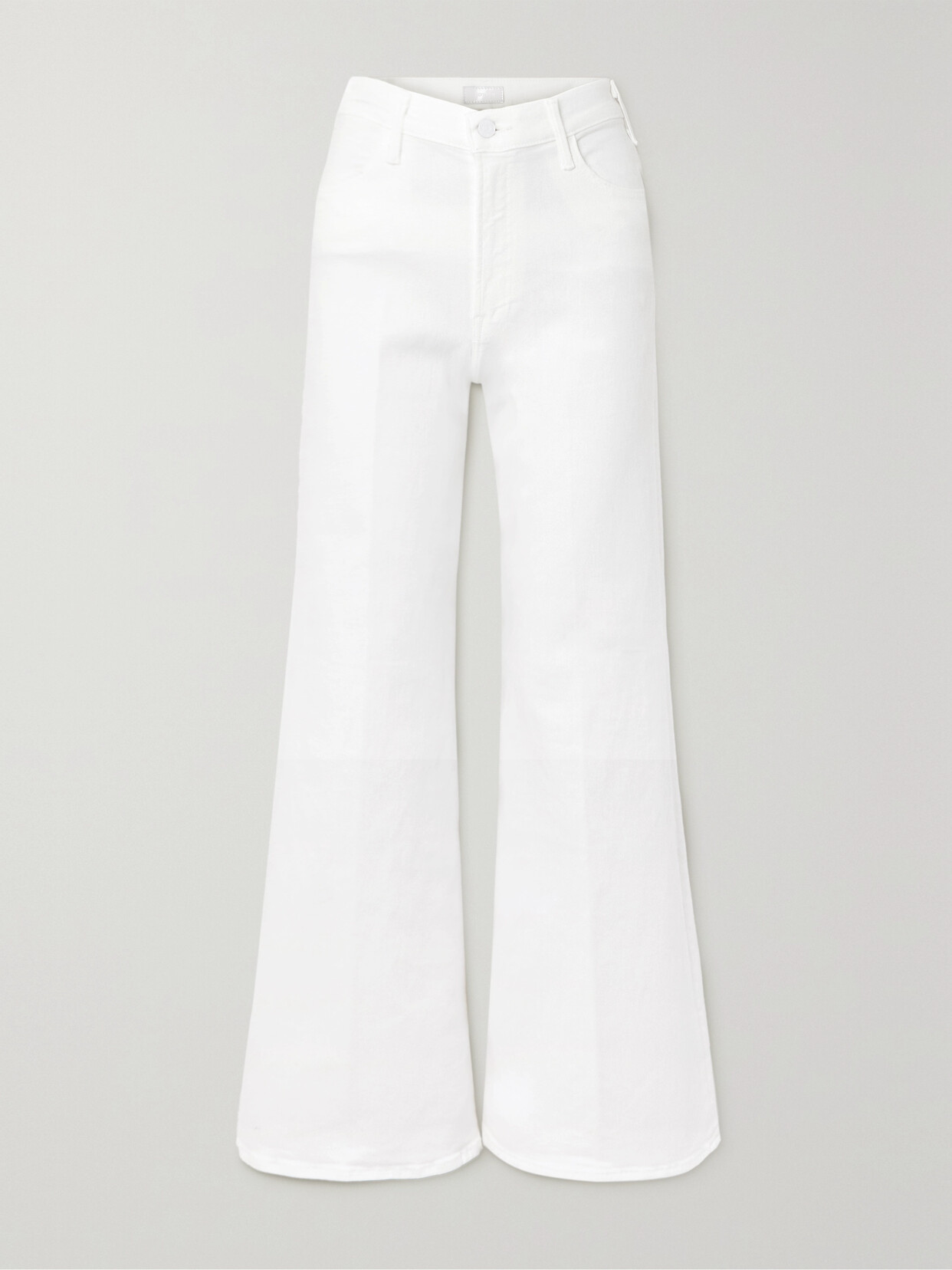 Mother - The Hustler Roller Skimp High-rise Wide-leg Jeans - White