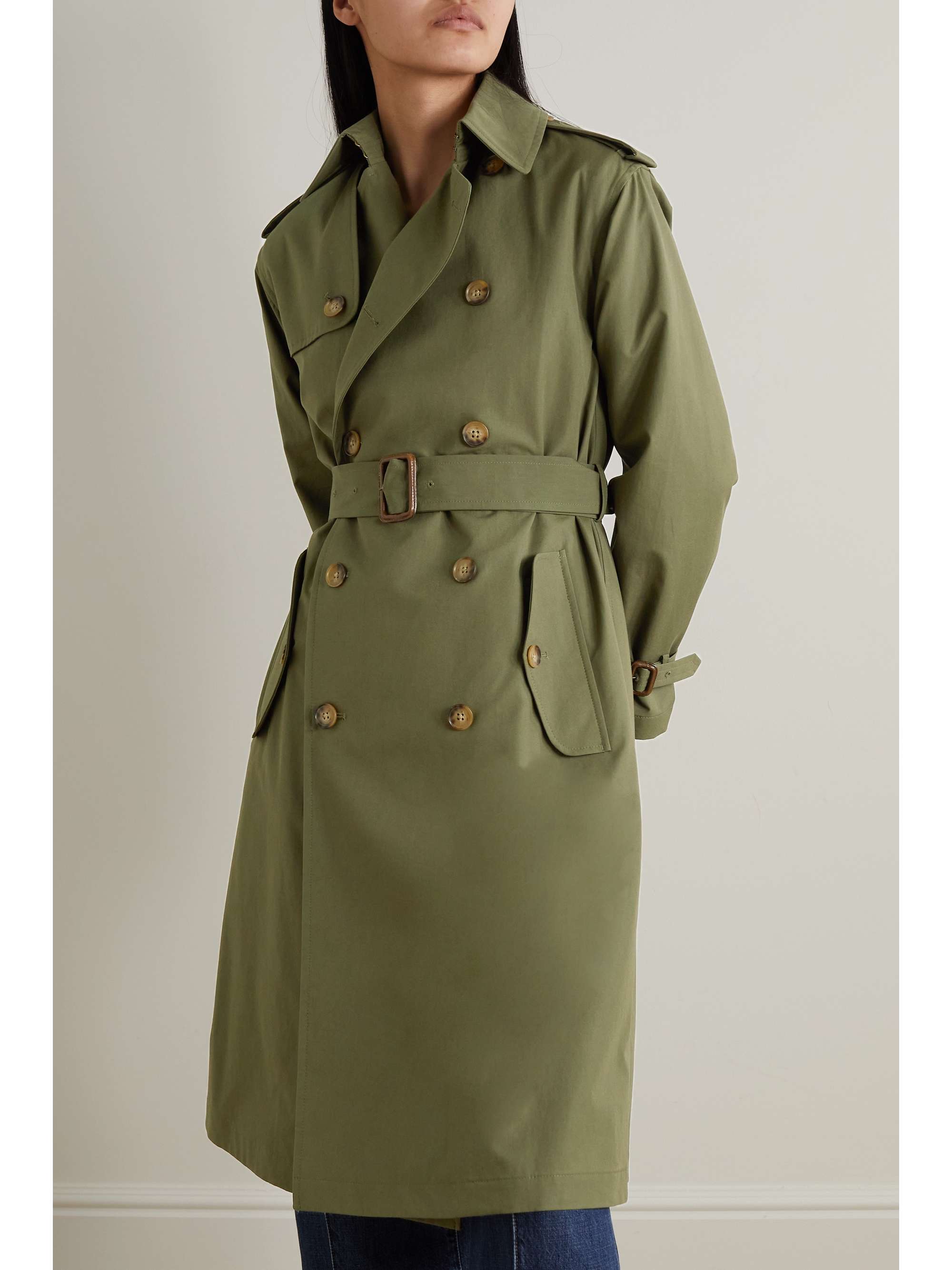 POLO RALPH LAUREN Belted double-breasted cotton-poplin trench coat