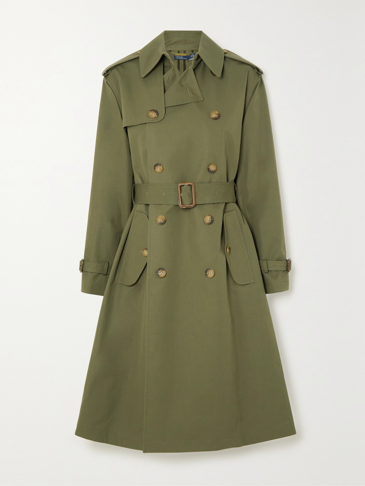 Polo Ralph Lauren - Belted Double-breasted Cotton-poplin Trench Coat - Green