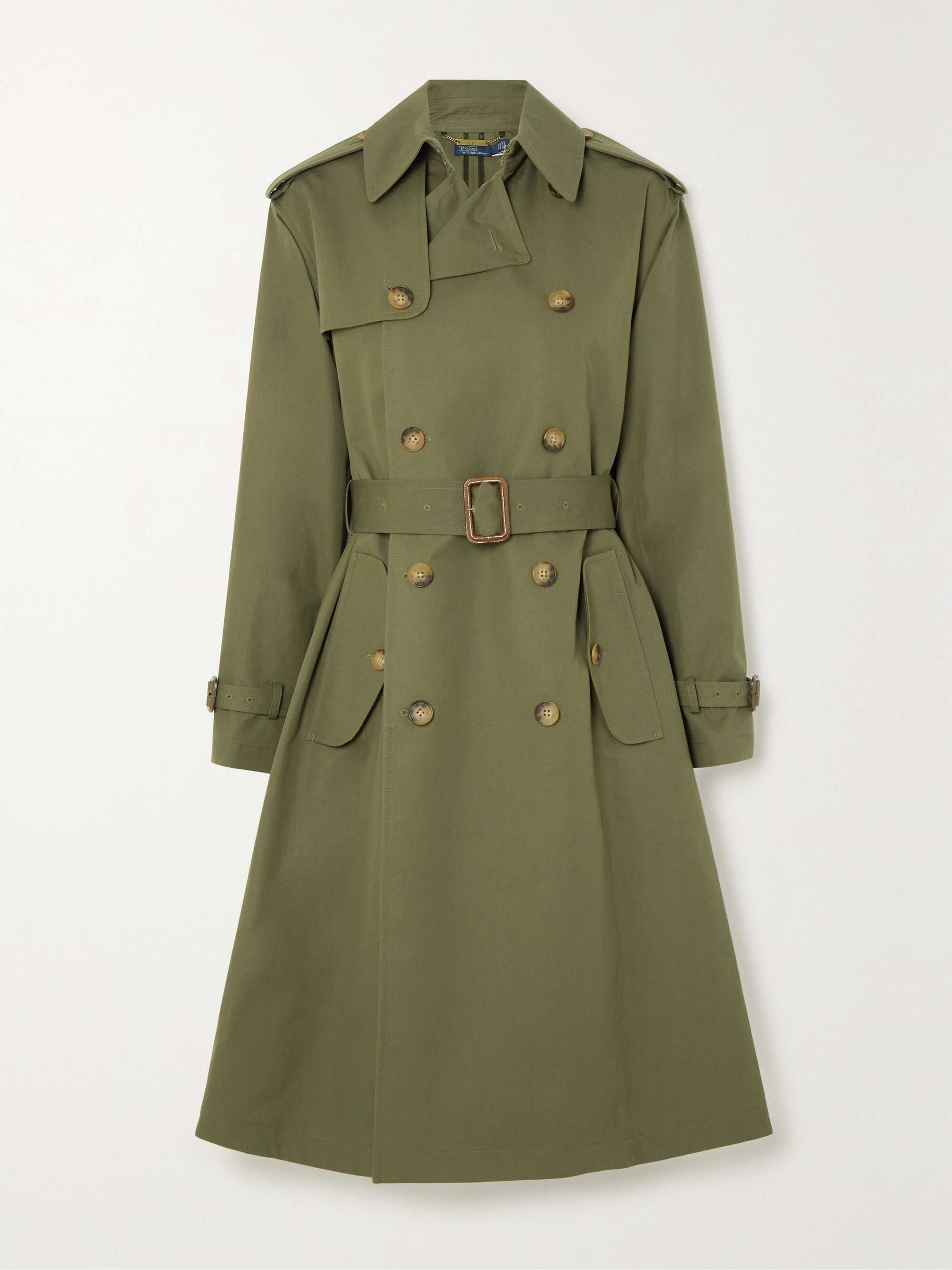 POLO RALPH LAUREN Belted double-breasted cotton-poplin trench coat ...