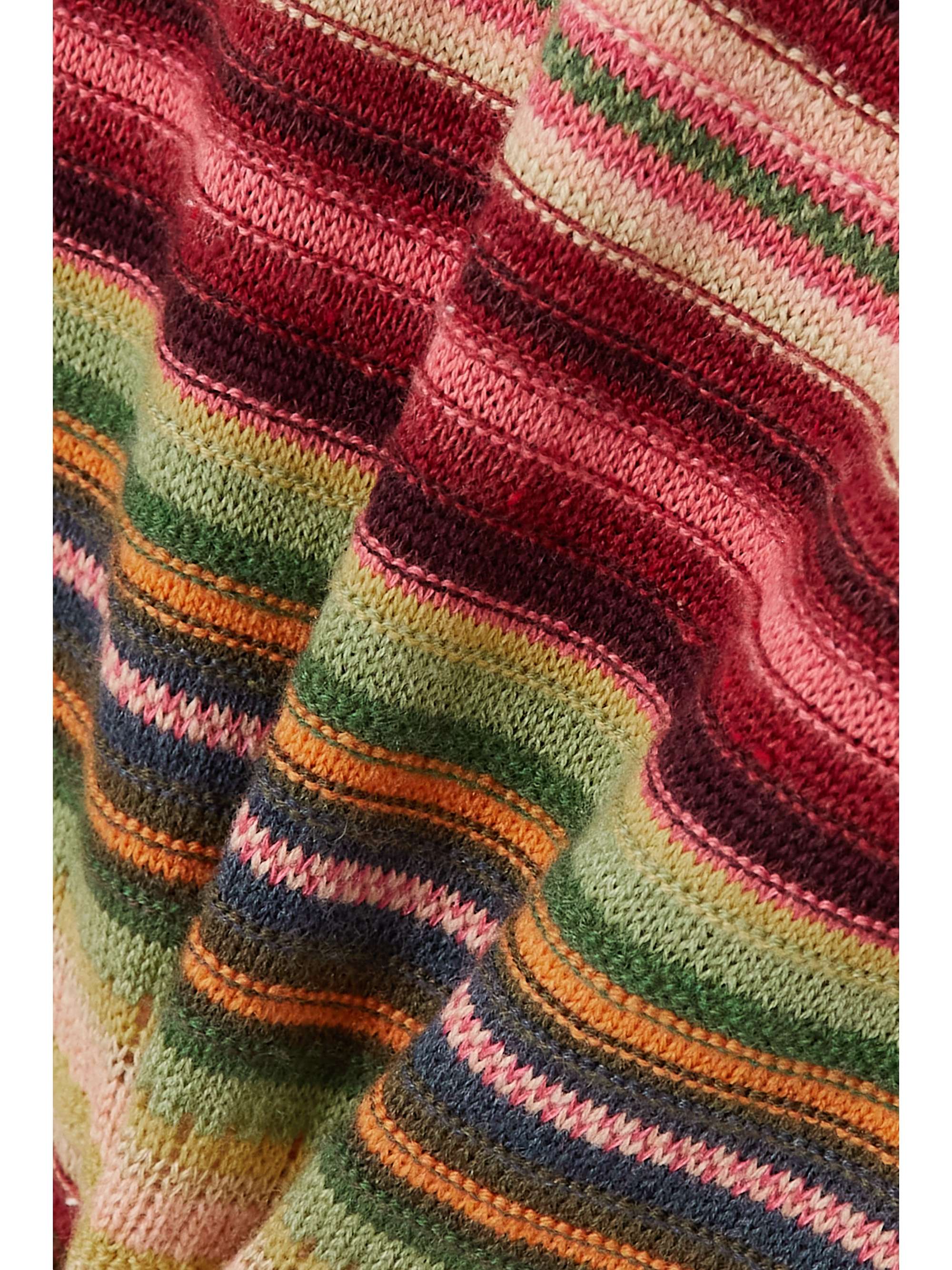 POLO RALPH LAUREN Striped wool-blend midi dress