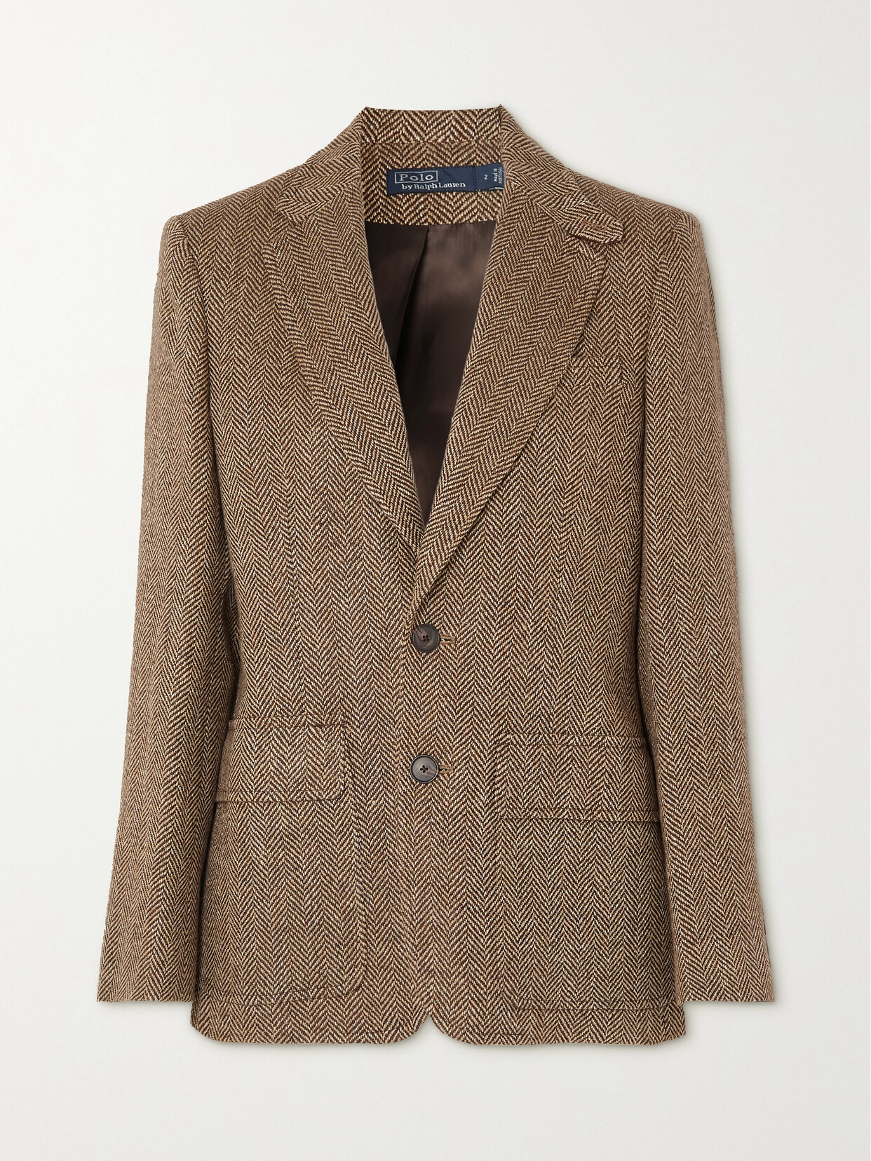 Polo Ralph Lauren - Herringbone Linen, Silk And Wool-blend Tweed Blazer - Brown