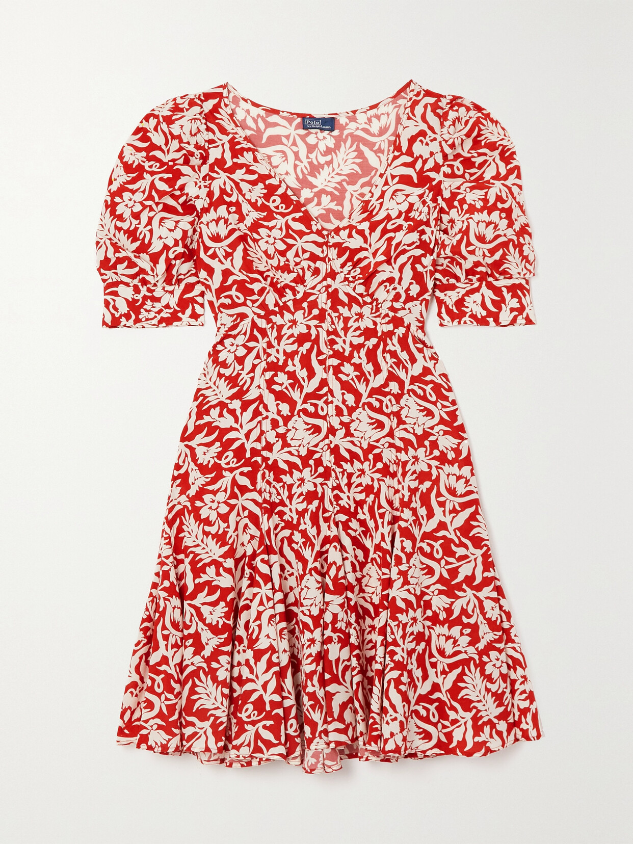 Polo Ralph Lauren - Floral-print Crepe De Chine Mini Dress - Red