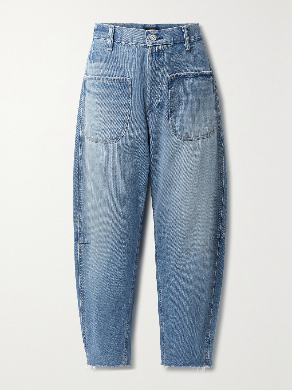 Polo Ralph Lauren - Carrot Frayed Cropped High-rise Straight-leg Jeans - Blue